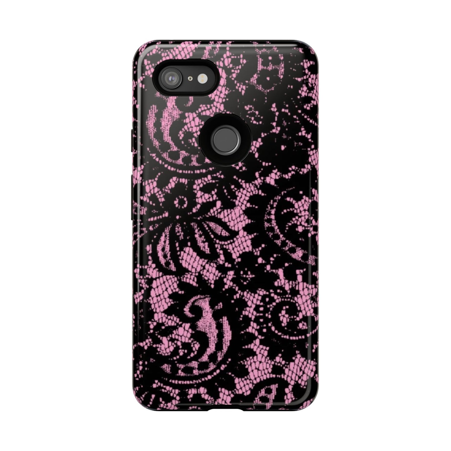 Phone Case — Pink Lace Floral Tough Protective Case