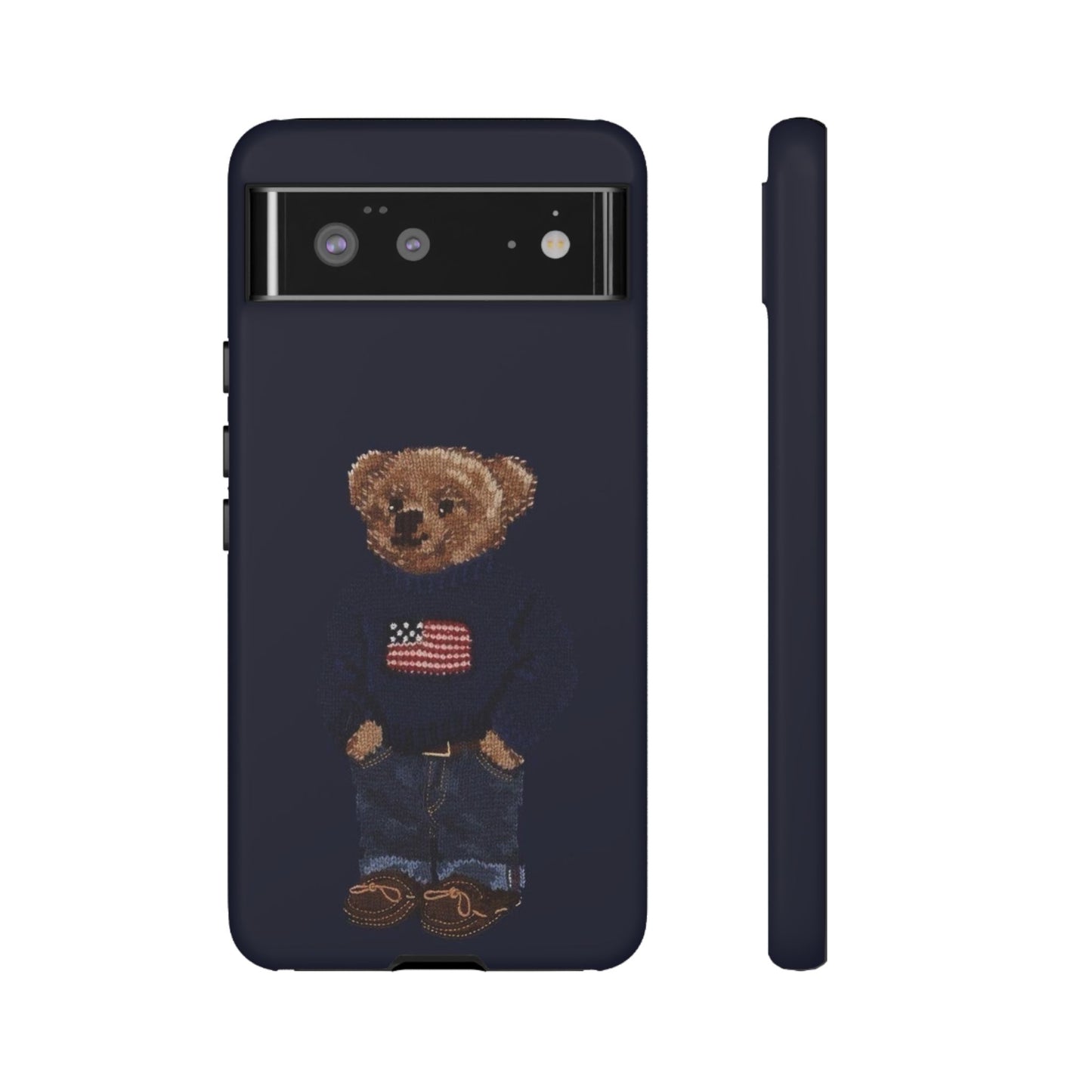 Patriotic Polo Bear Phone Case — Navy Protective Tough Case