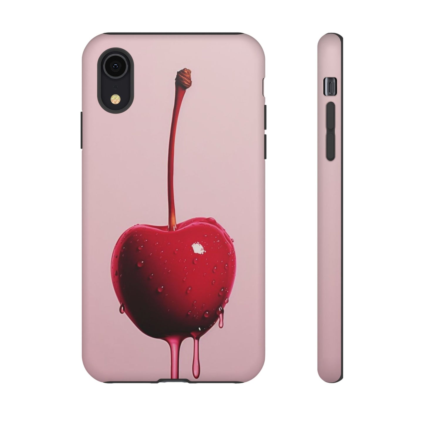 Cherry Drip Phone Case, Tough Phone Cover, Cute Cherry Accessory, Trendy Mobile Case, Kawaii Phone Case, Gift for Her