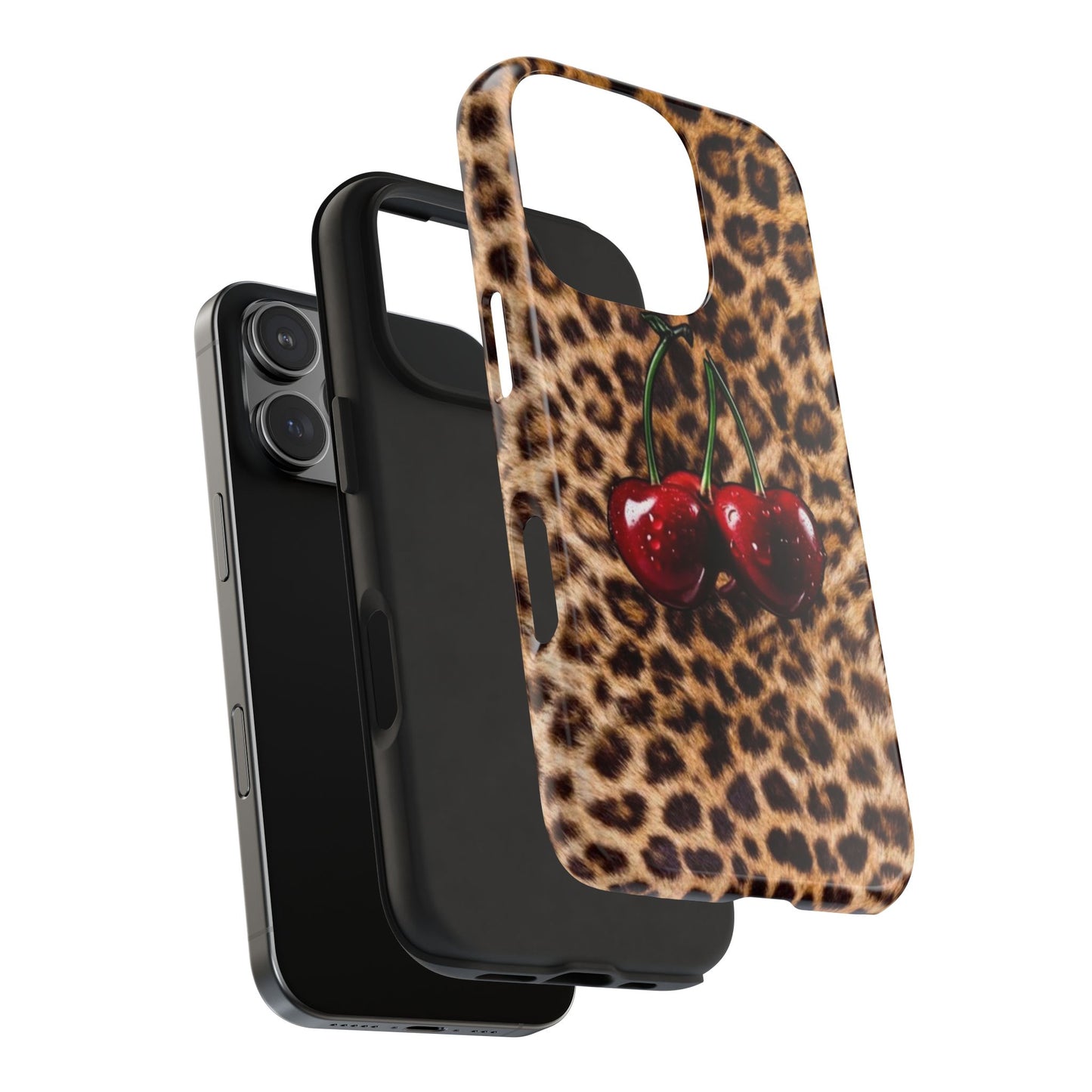 Wild Cherry Leopard Tough Phone Case - Stylish and Durable Protection