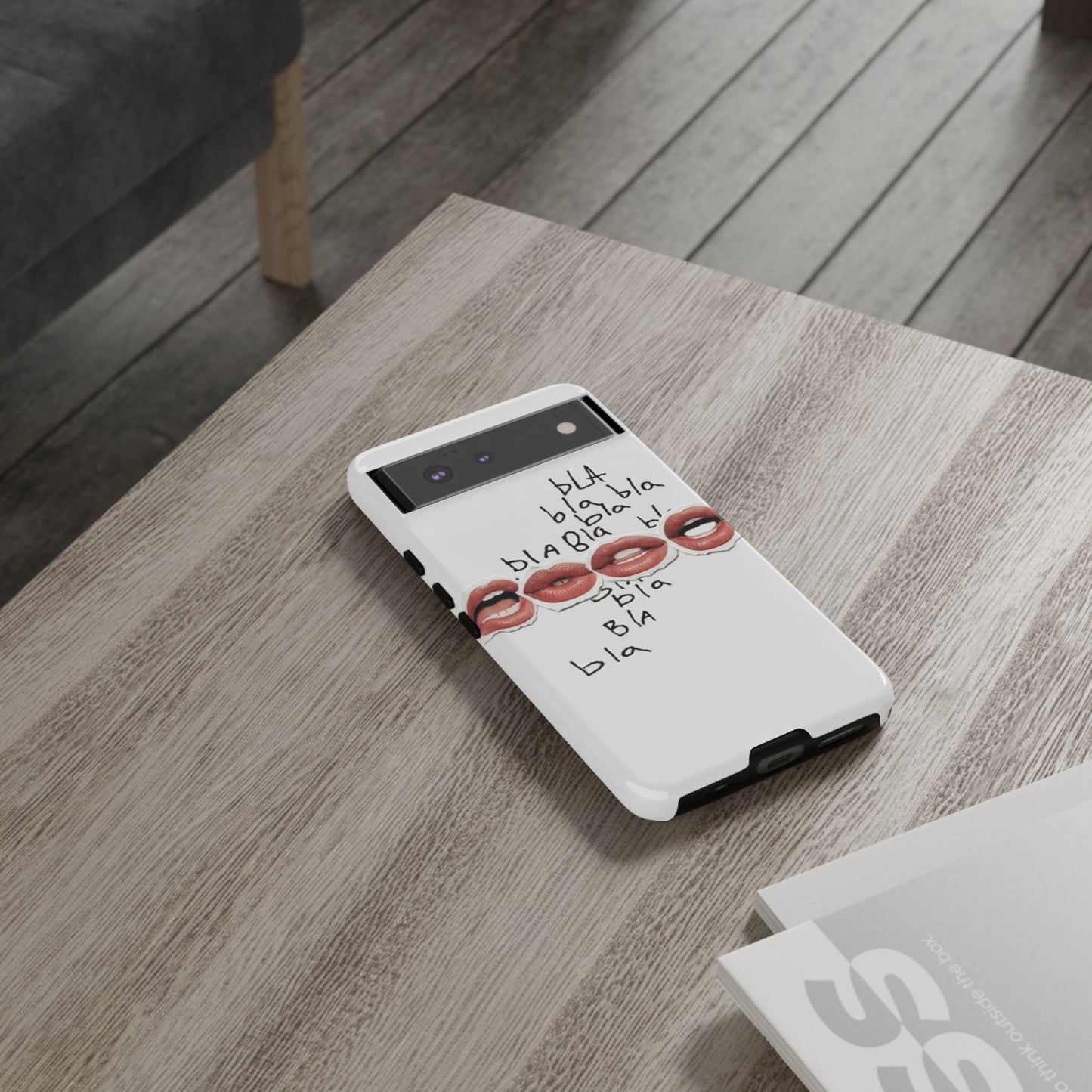 Playful Phone Case with Lips Design - Tough Cases