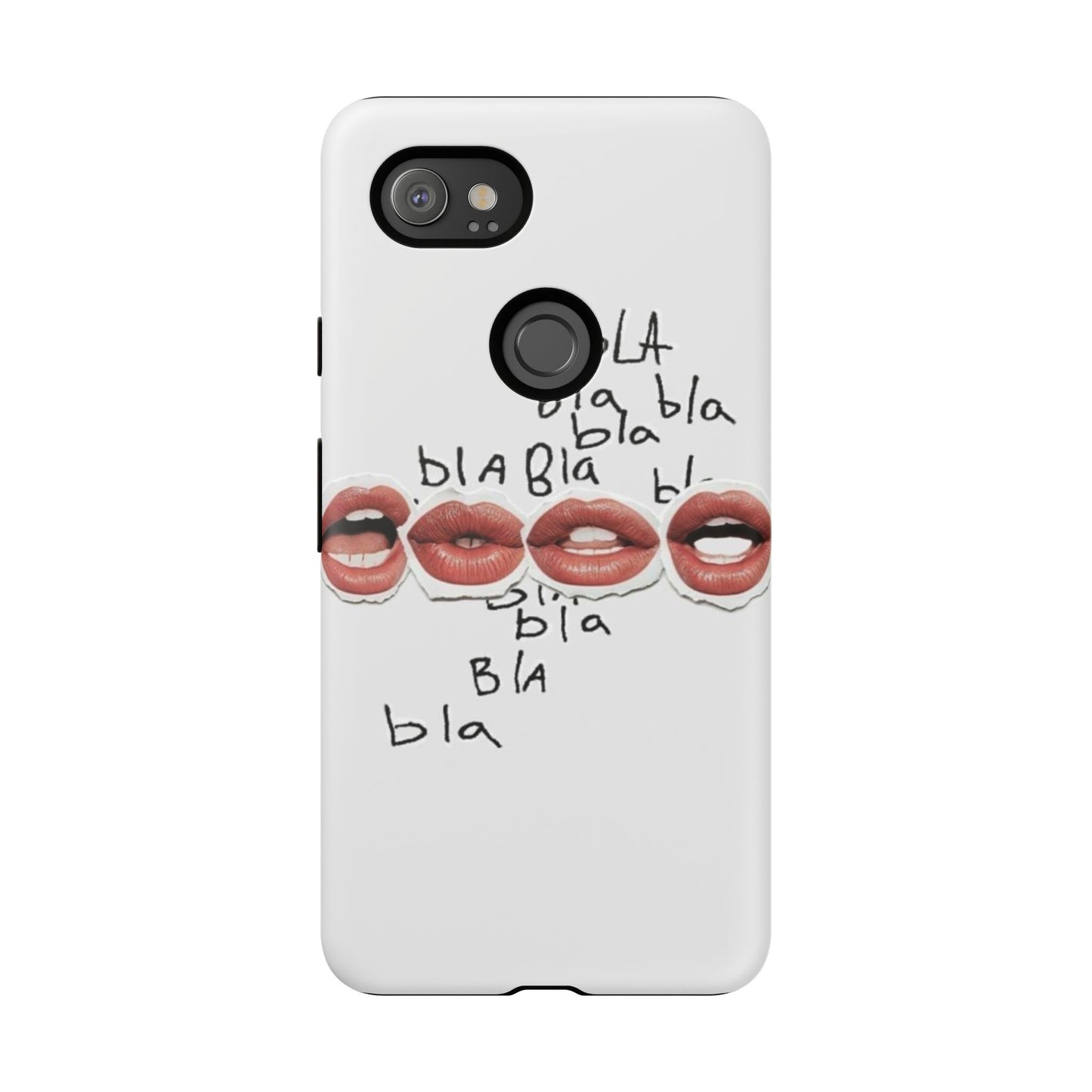 Playful Phone Case with Lips Design - Tough Cases