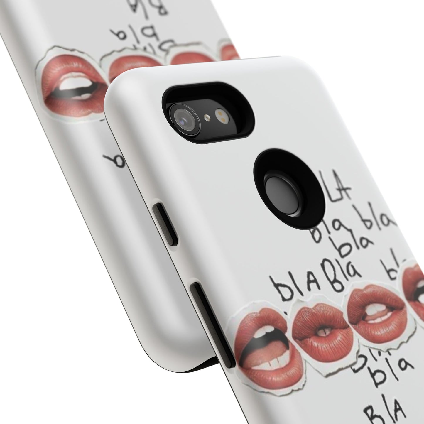 Playful Phone Case with Lips Design - Tough Cases