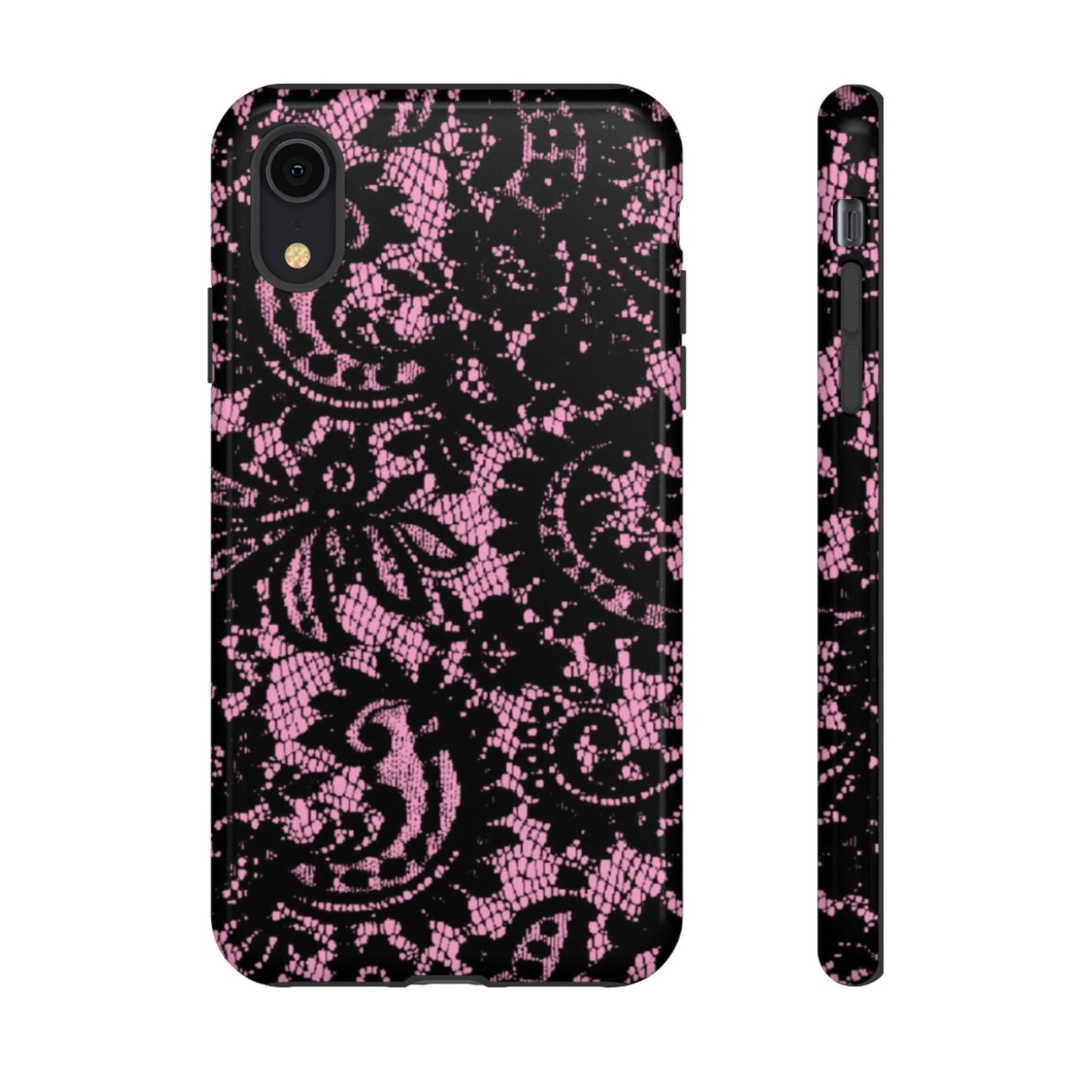 Phone Case — Pink Lace Floral Tough Protective Case