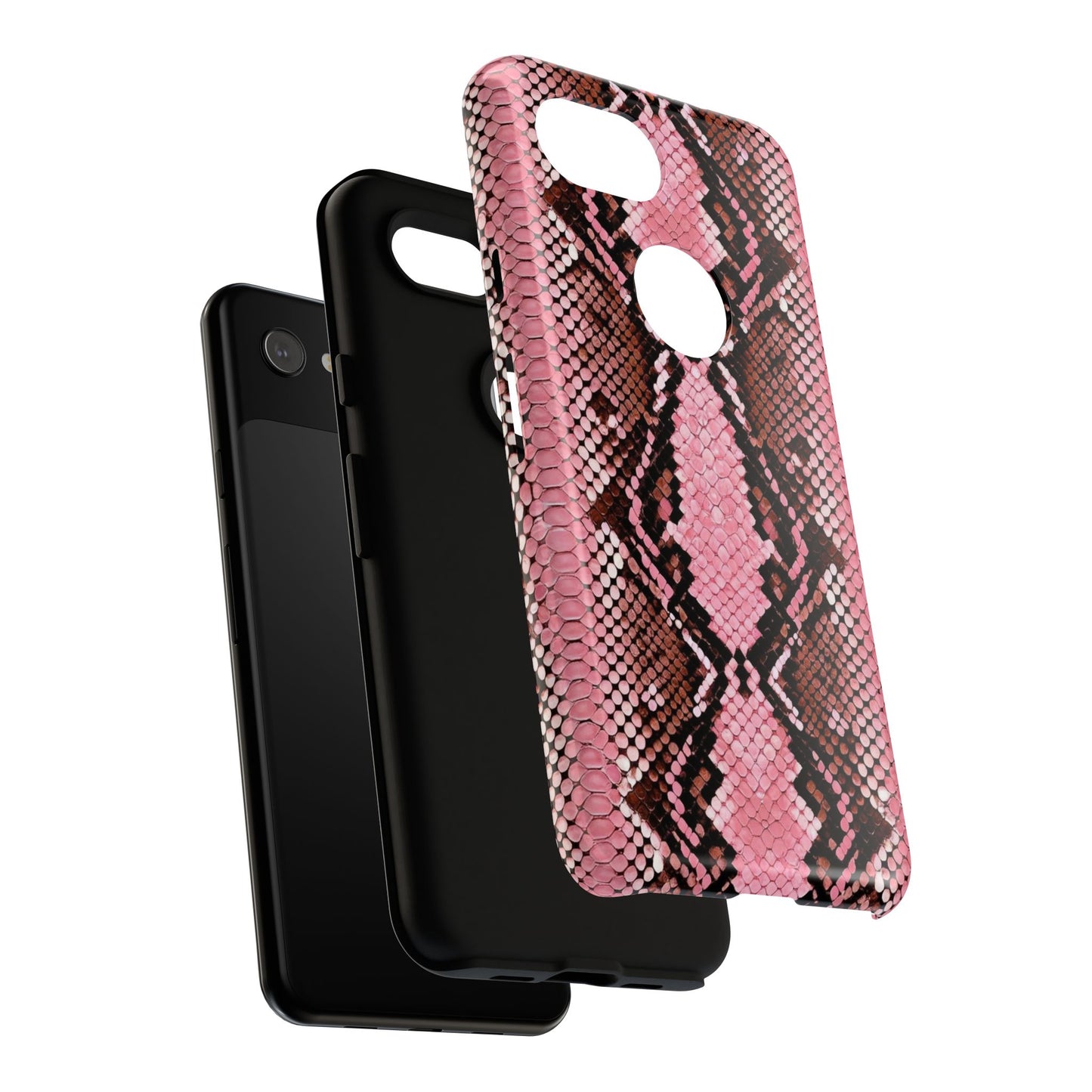 Pink Snake Skin Tough Phone Case — Protective Stylish iPhone Cover