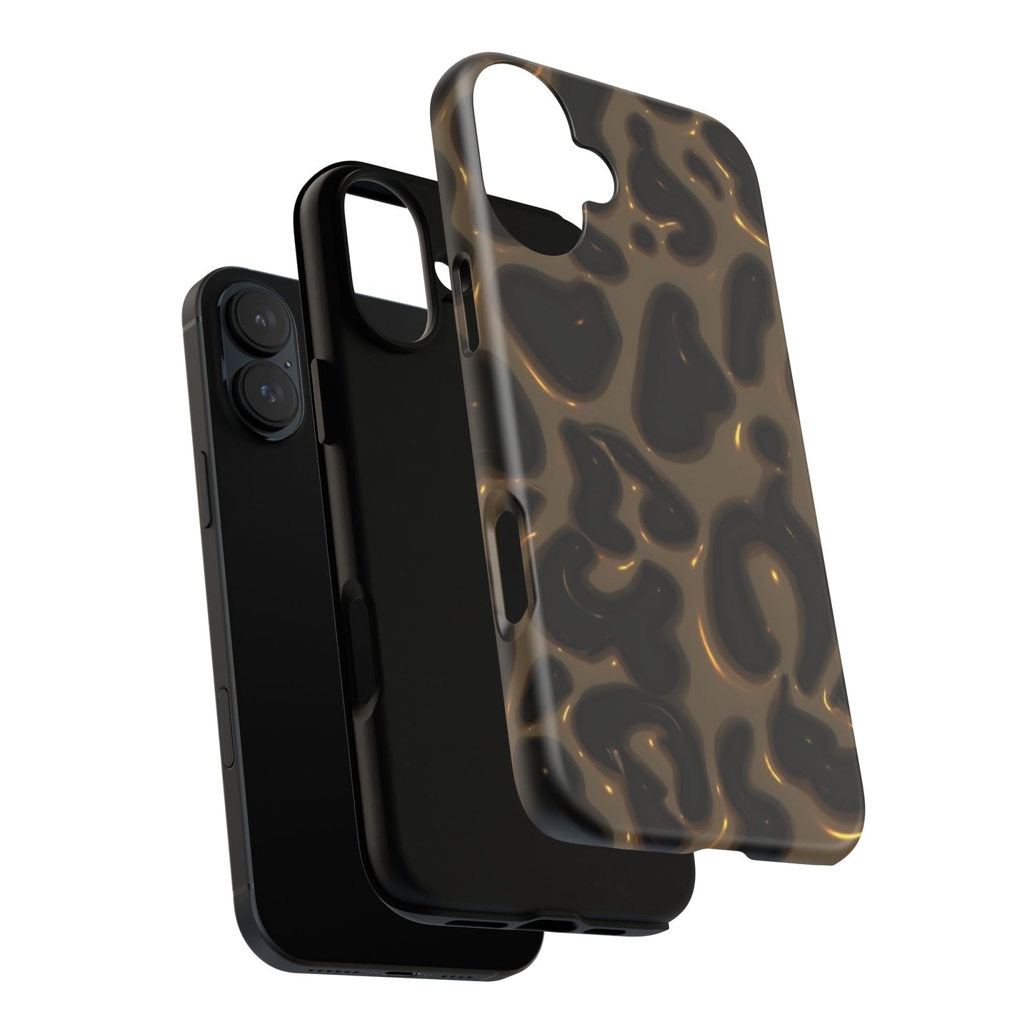 Leopard Gloss Tough Phone Case — Durable Protective iPhone Cover with Glossy Brown Animal Print