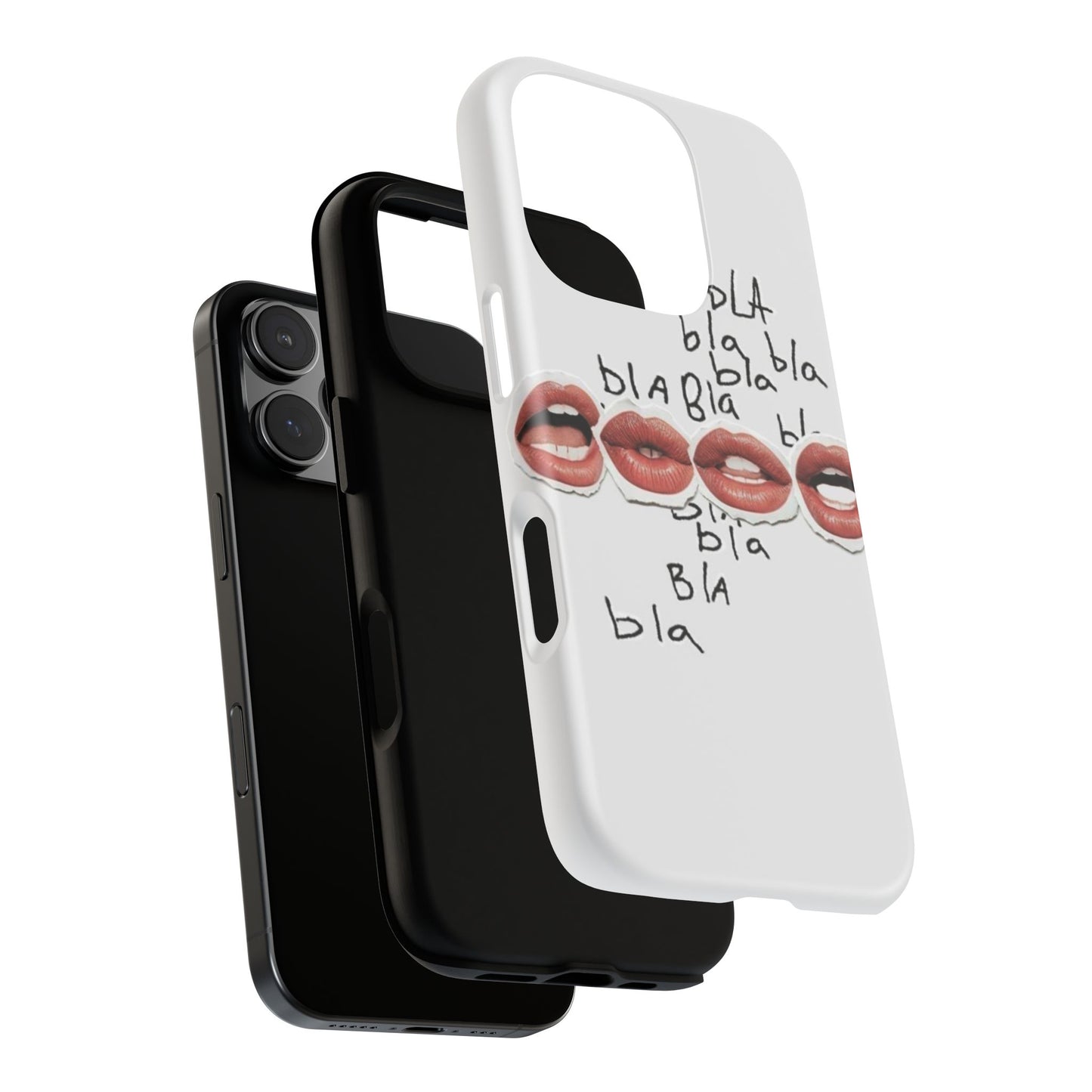 Playful Phone Case with Lips Design - Tough Cases