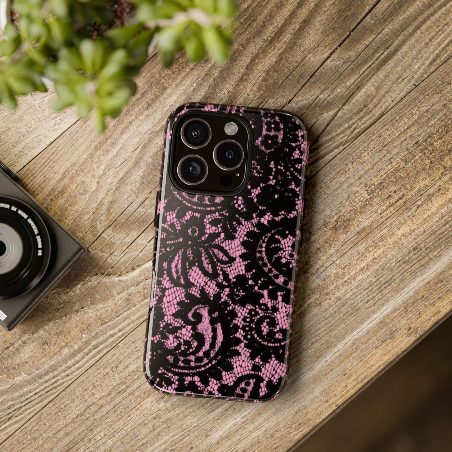 Phone Case — Pink Lace Floral Tough Protective Case