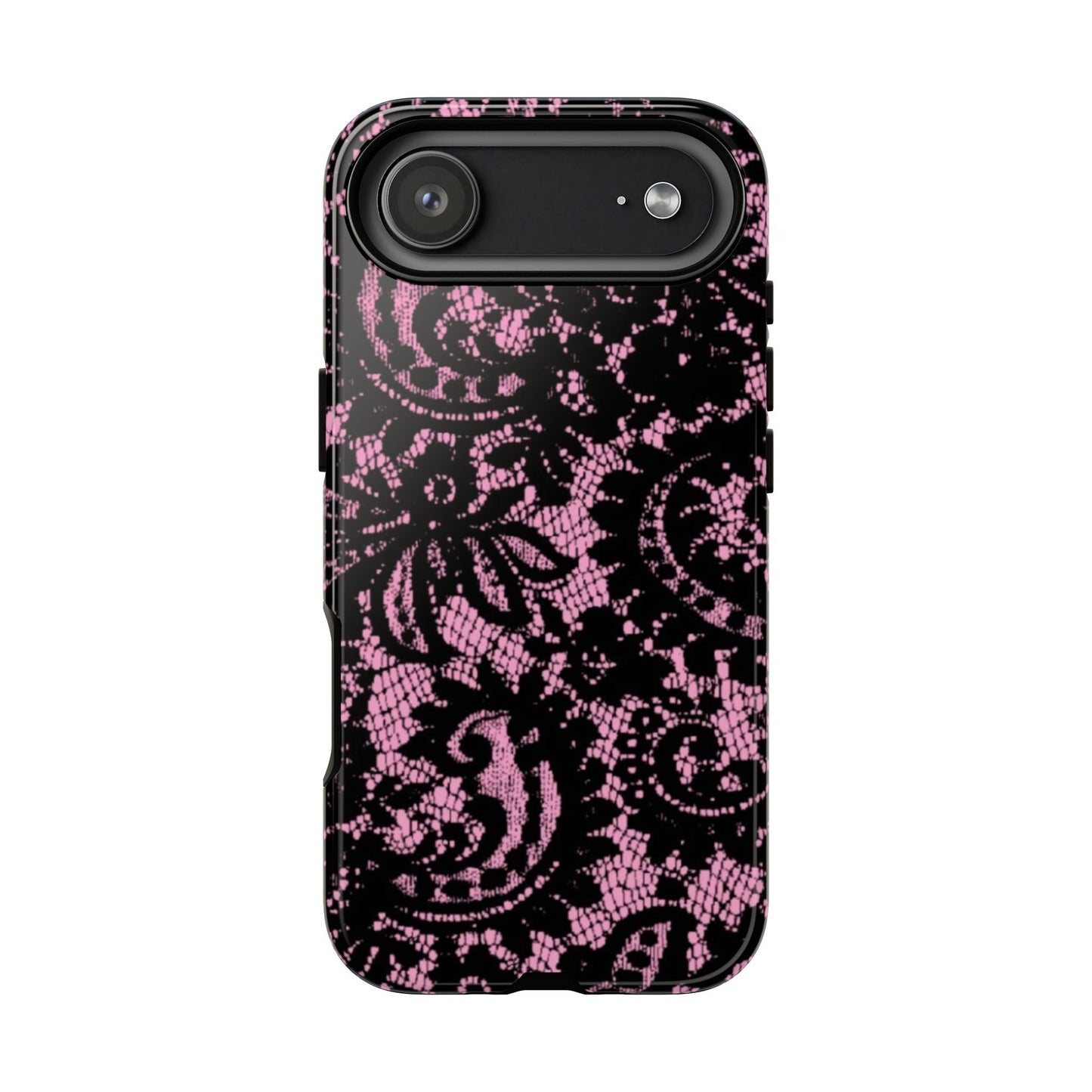 Phone Case — Pink Lace Floral Tough Protective Case