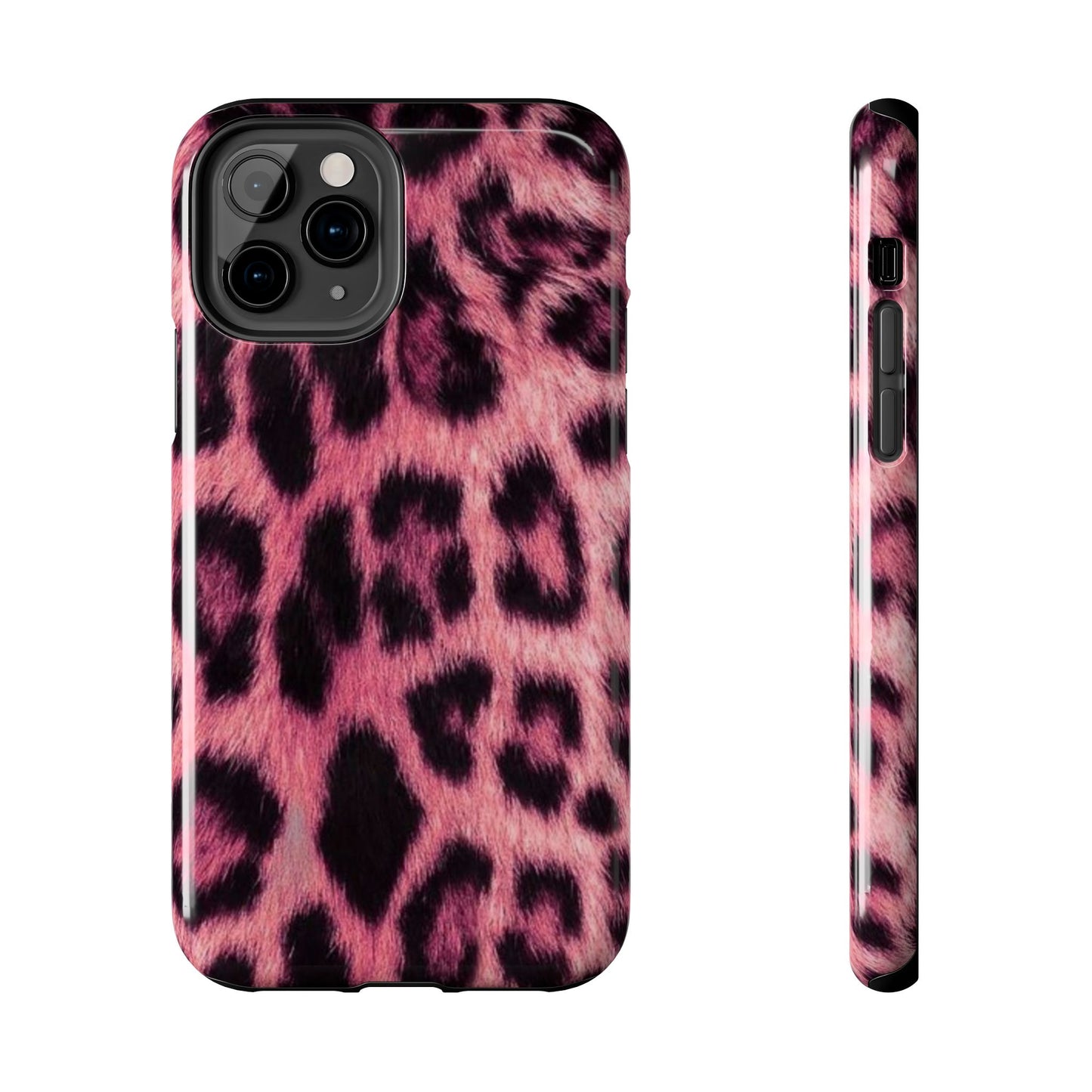 Pink Leopard Print Tough Phone Case - Stylish & Durable Protection