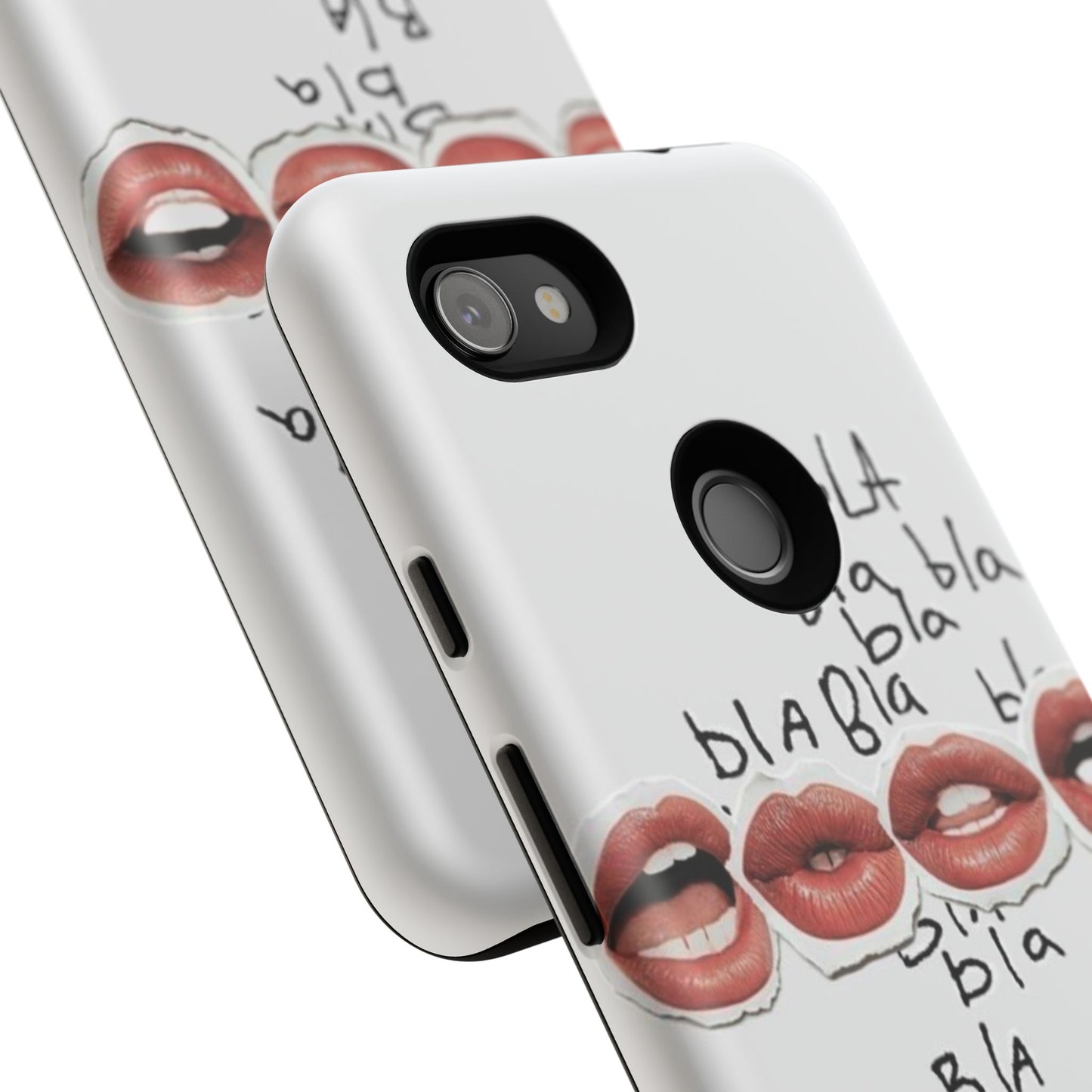 Playful Phone Case with Lips Design - Tough Cases