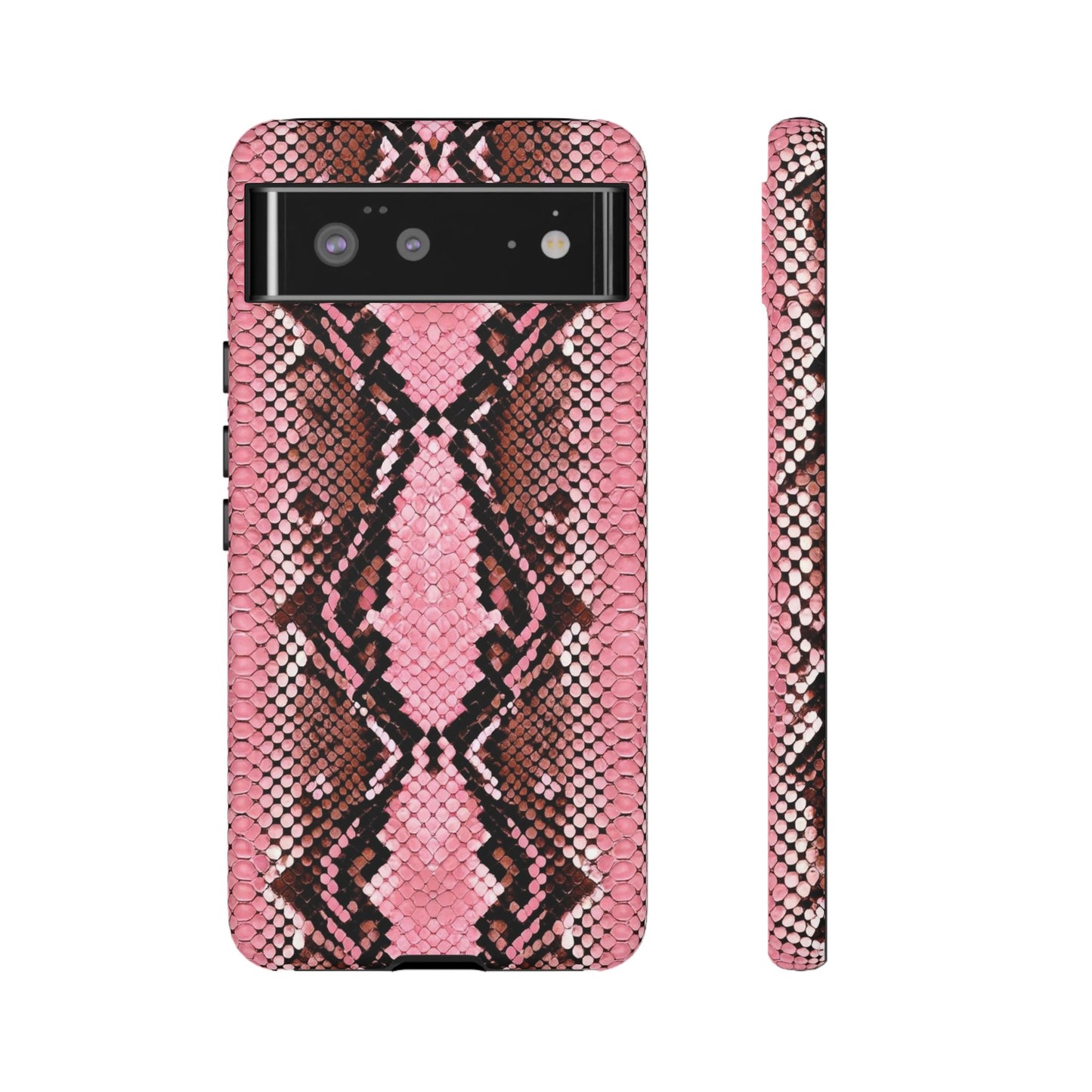 Pink Snake Skin Tough Phone Case — Protective Stylish iPhone Cover