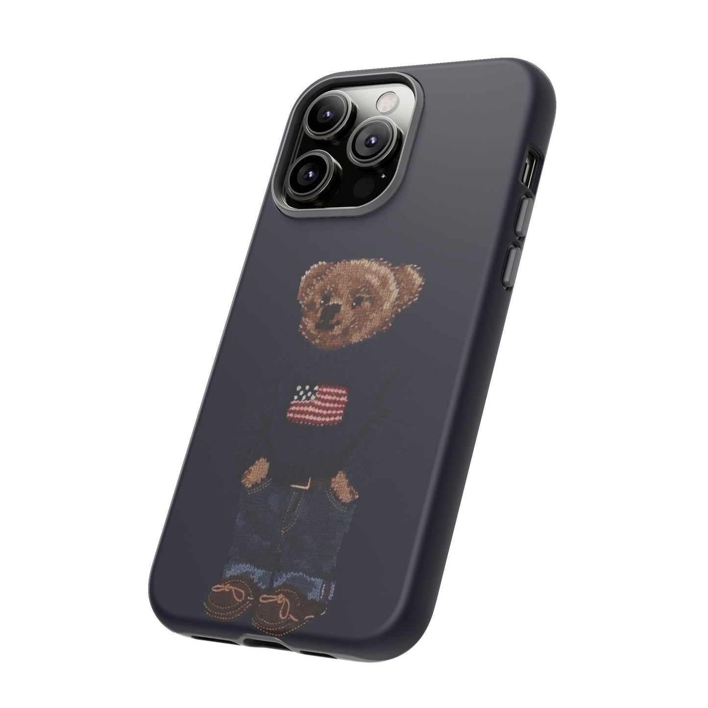 Patriotic Polo Bear Phone Case — Navy Protective Tough Case