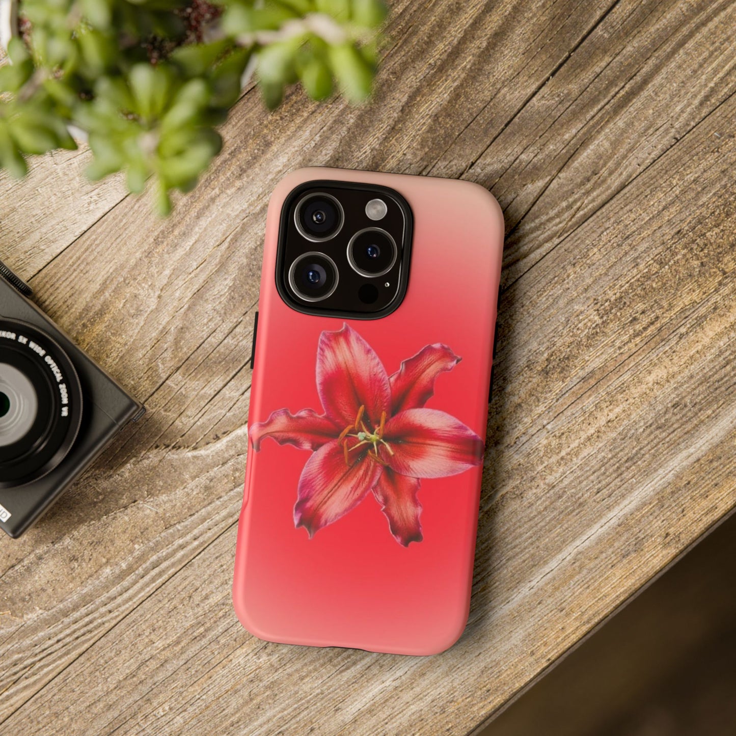 Phone Case - Vibrant Red Lily Glossy & Matte Tough Case