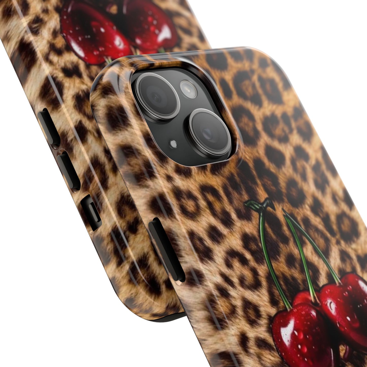 Wild Cherry Leopard Tough Phone Case - Stylish and Durable Protection