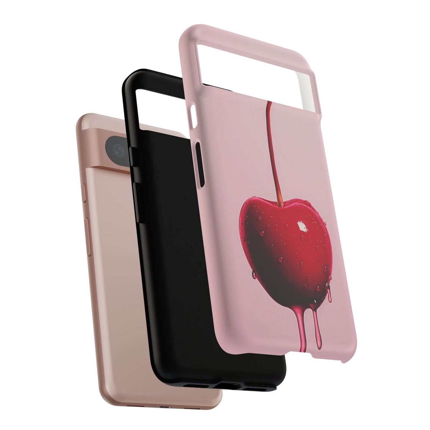 Cherry Drip Phone Case, Tough Phone Cover, Cute Cherry Accessory, Trendy Mobile Case, Kawaii Phone Case, Gift for Her