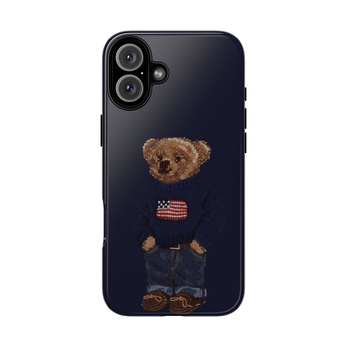Patriotic Polo Bear Phone Case — Navy Protective Tough Case