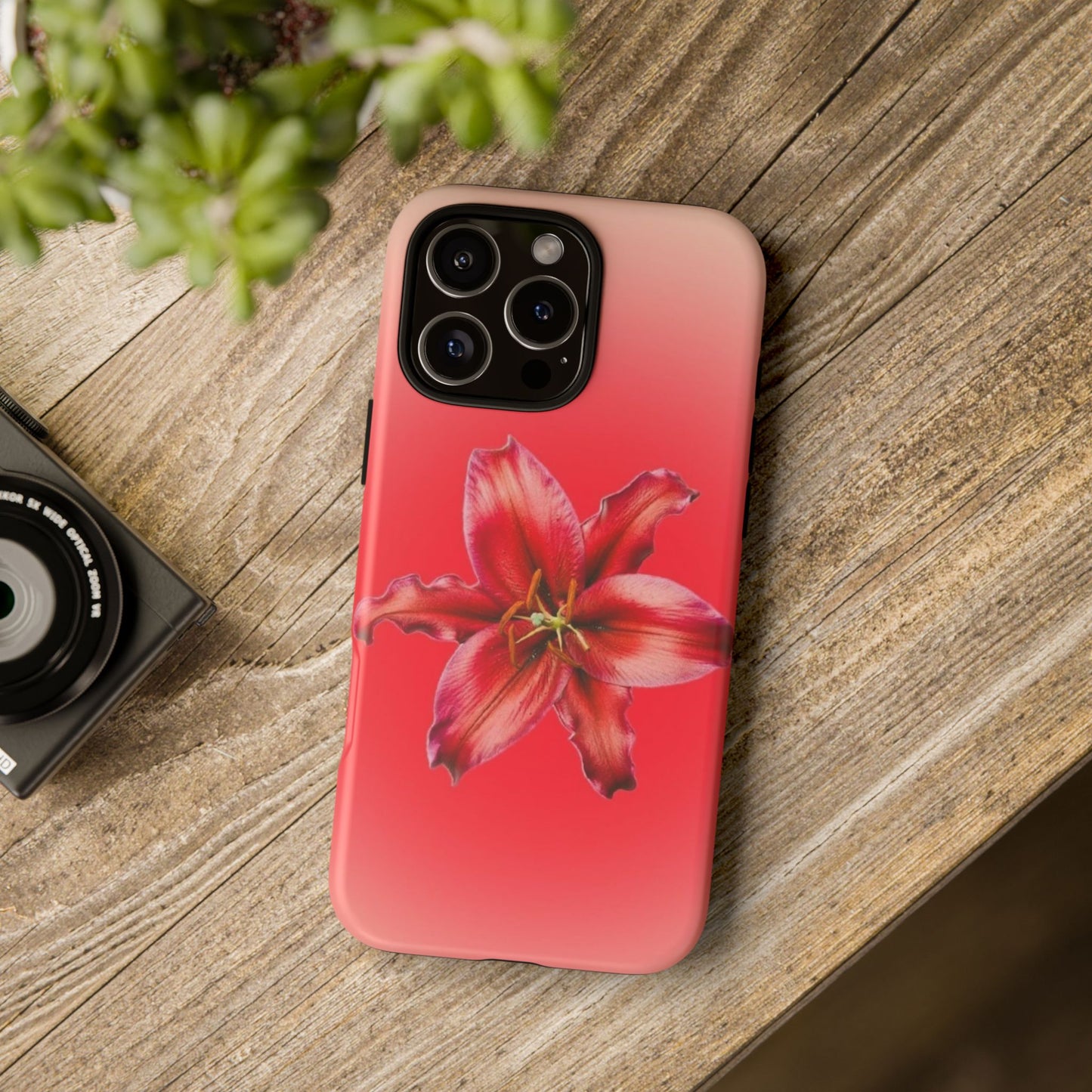 Phone Case - Vibrant Red Lily Glossy & Matte Tough Case