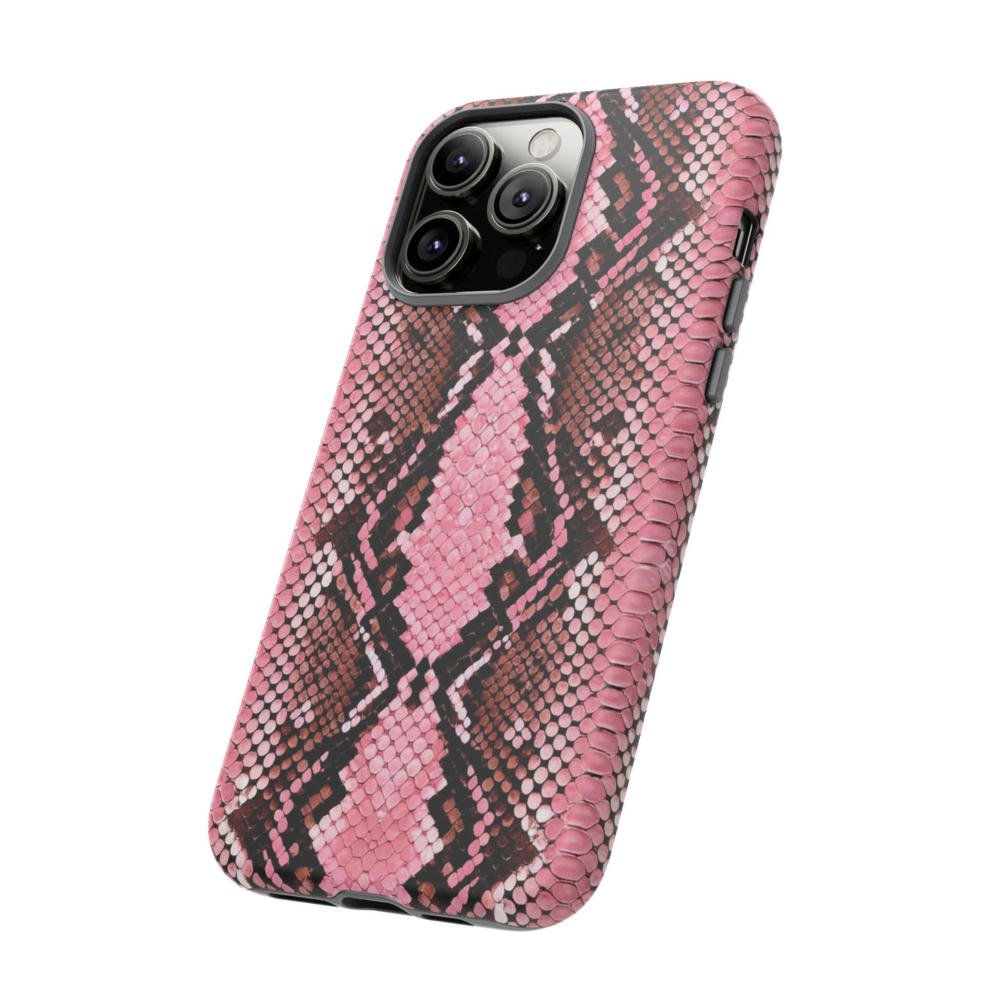 Pink Snake Skin Tough Phone Case — Protective Stylish iPhone Cover