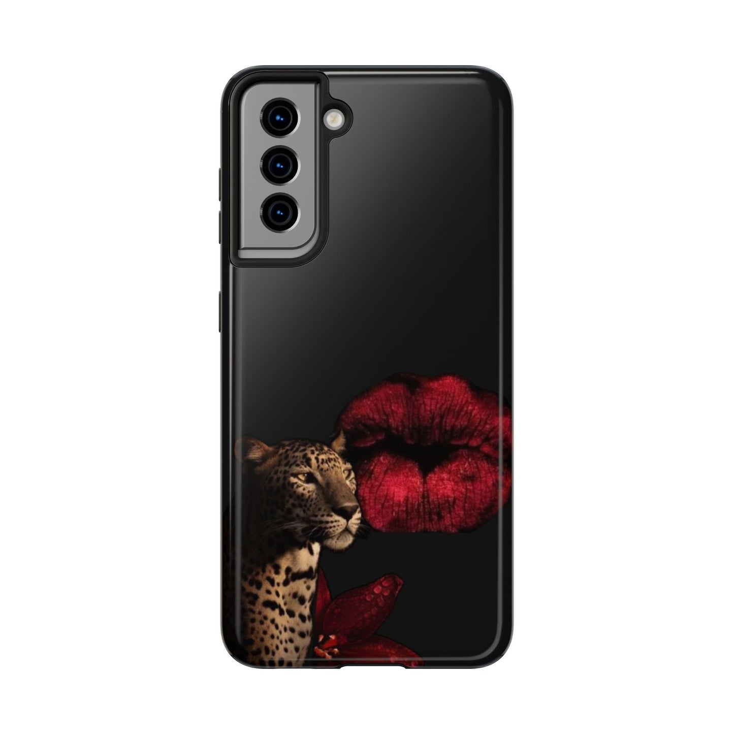 Wild Kiss Tough Phone Case - Stylish Leopard Design for Animal Lovers