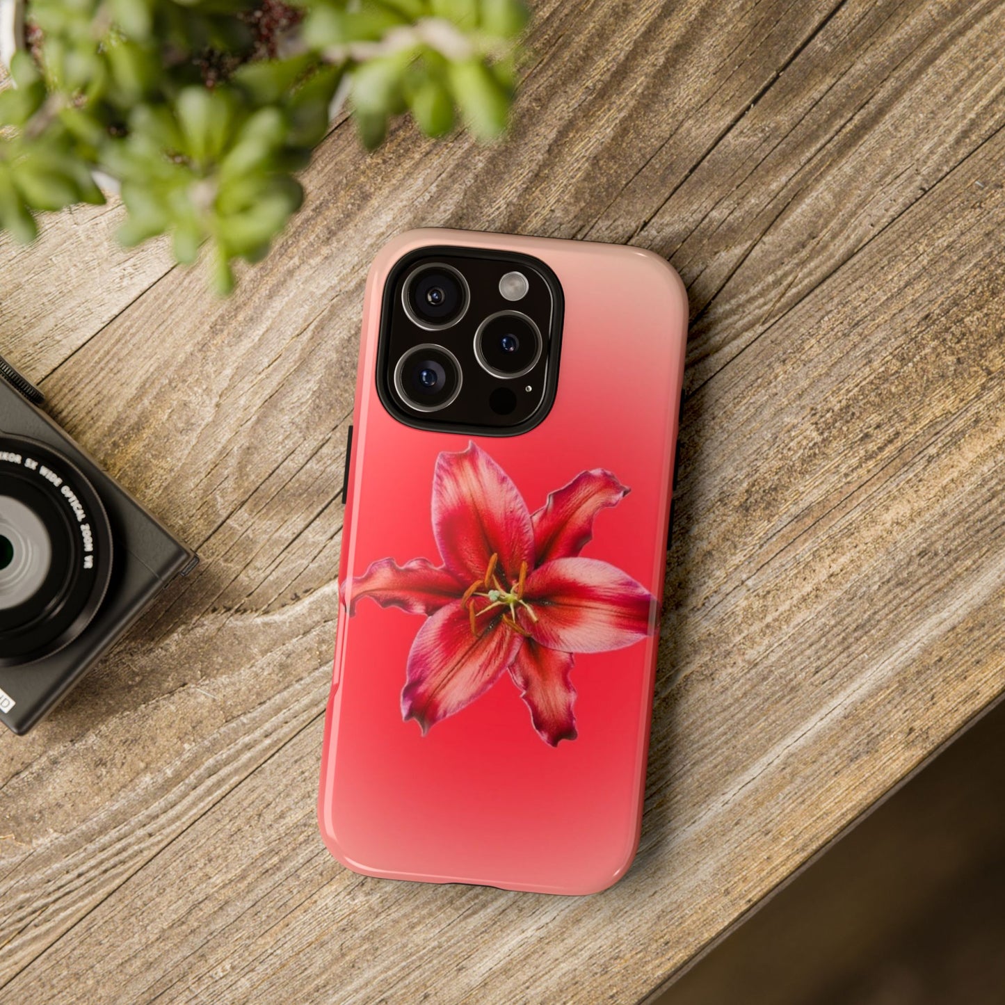 Phone Case - Vibrant Red Lily Glossy & Matte Tough Case
