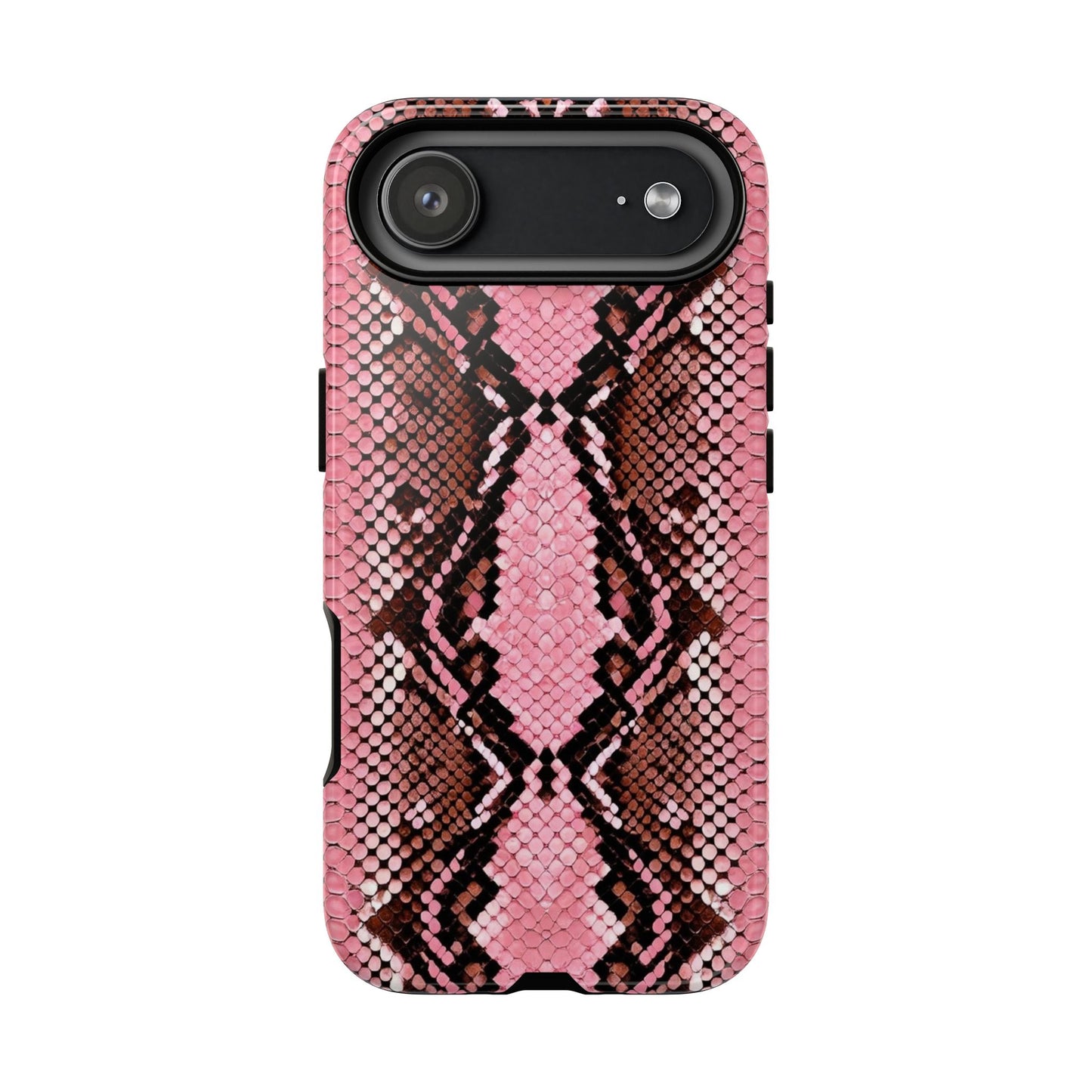 Pink Snake Skin Tough Phone Case — Protective Stylish iPhone Cover