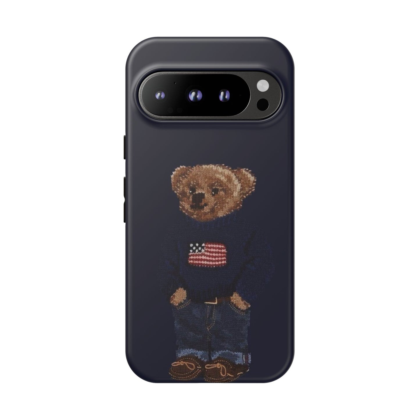 Patriotic Polo Bear Phone Case — Navy Protective Tough Case
