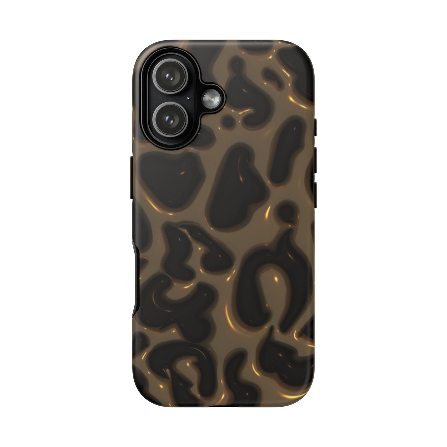 Leopard Gloss Tough Phone Case — Durable Protective iPhone Cover with Glossy Brown Animal Print