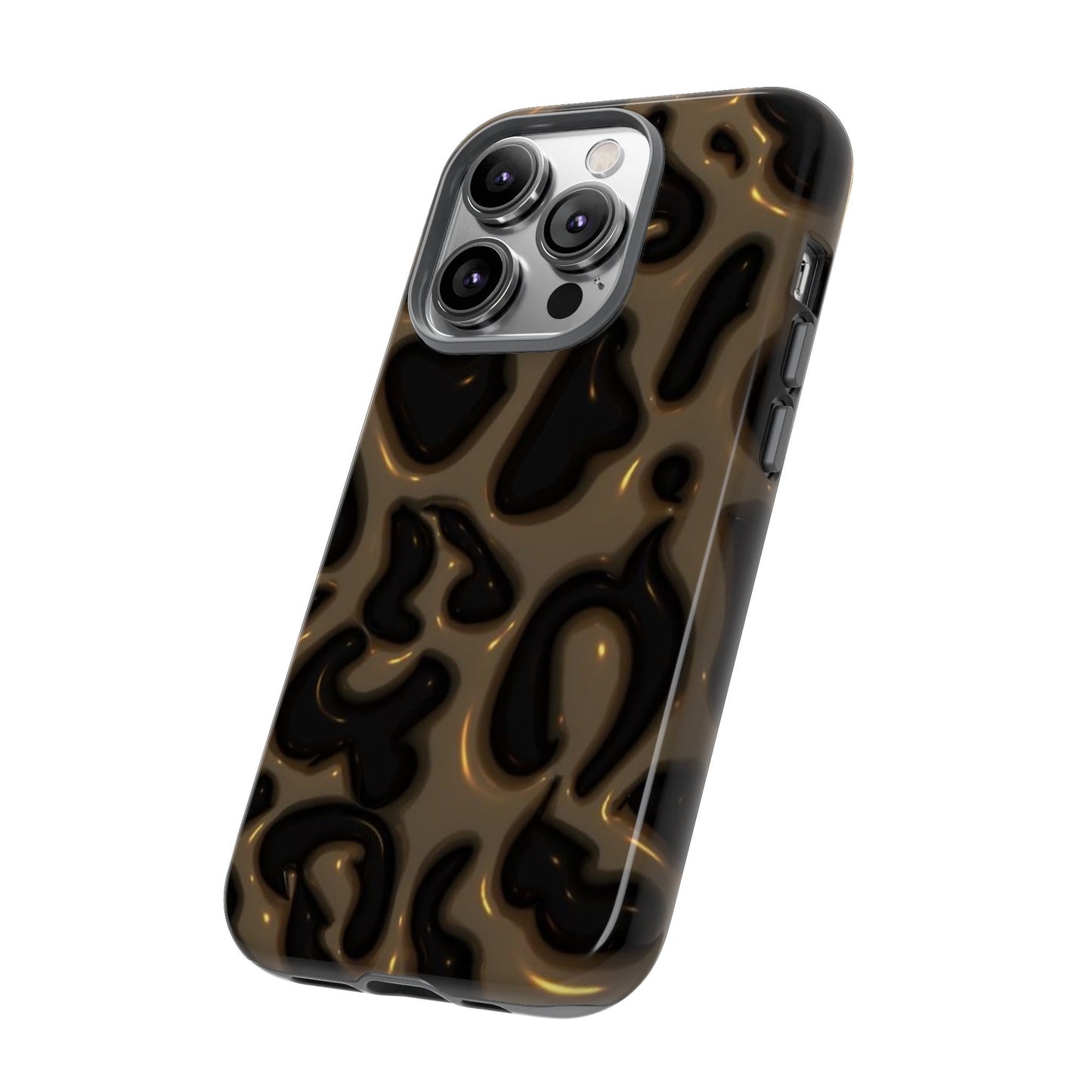 Leopard Gloss Tough Phone Case — Durable Protective iPhone Cover with Glossy Brown Animal Print