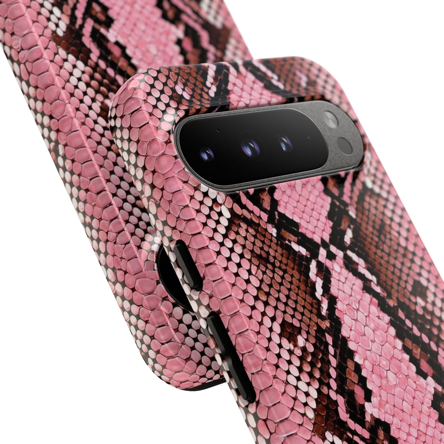 Pink Snake Skin Tough Phone Case — Protective Stylish iPhone Cover