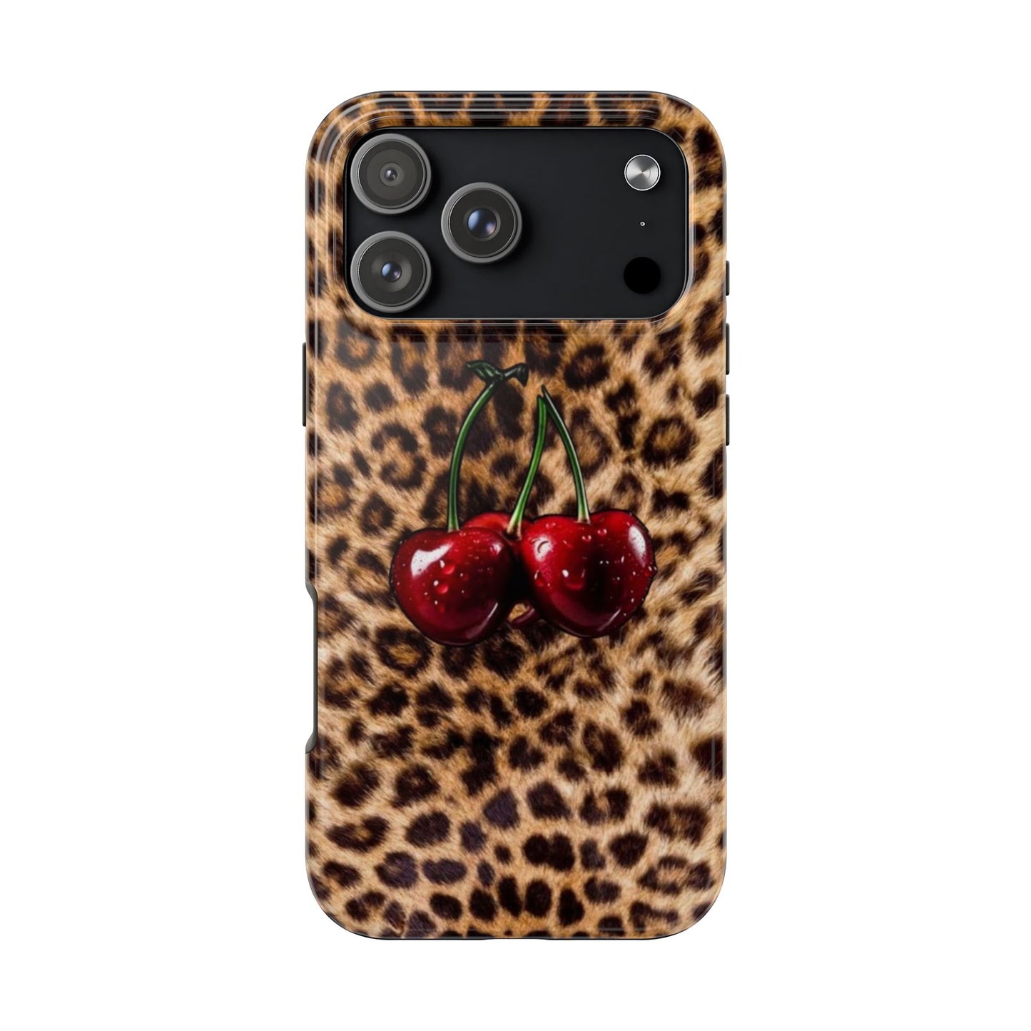 Wild Cherry Leopard Tough Phone Case - Stylish and Durable Protection