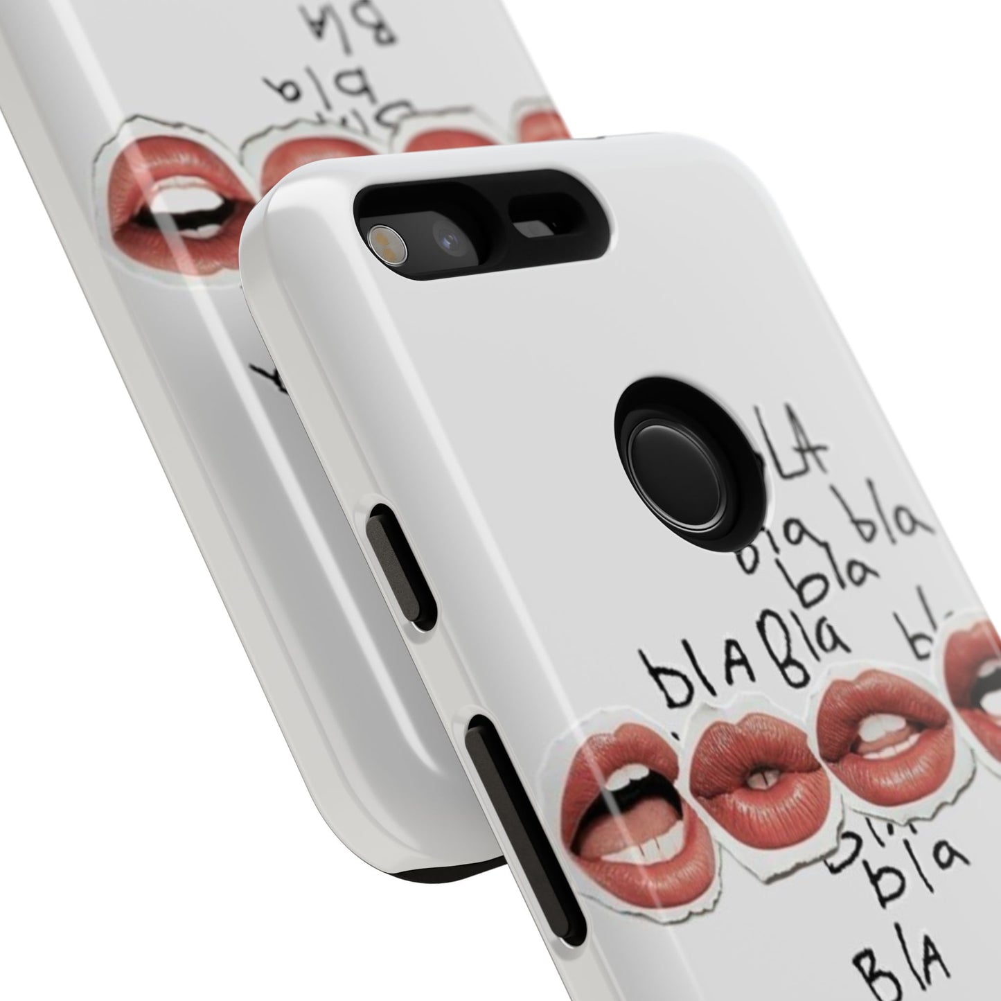 Playful Phone Case with Lips Design - Tough Cases