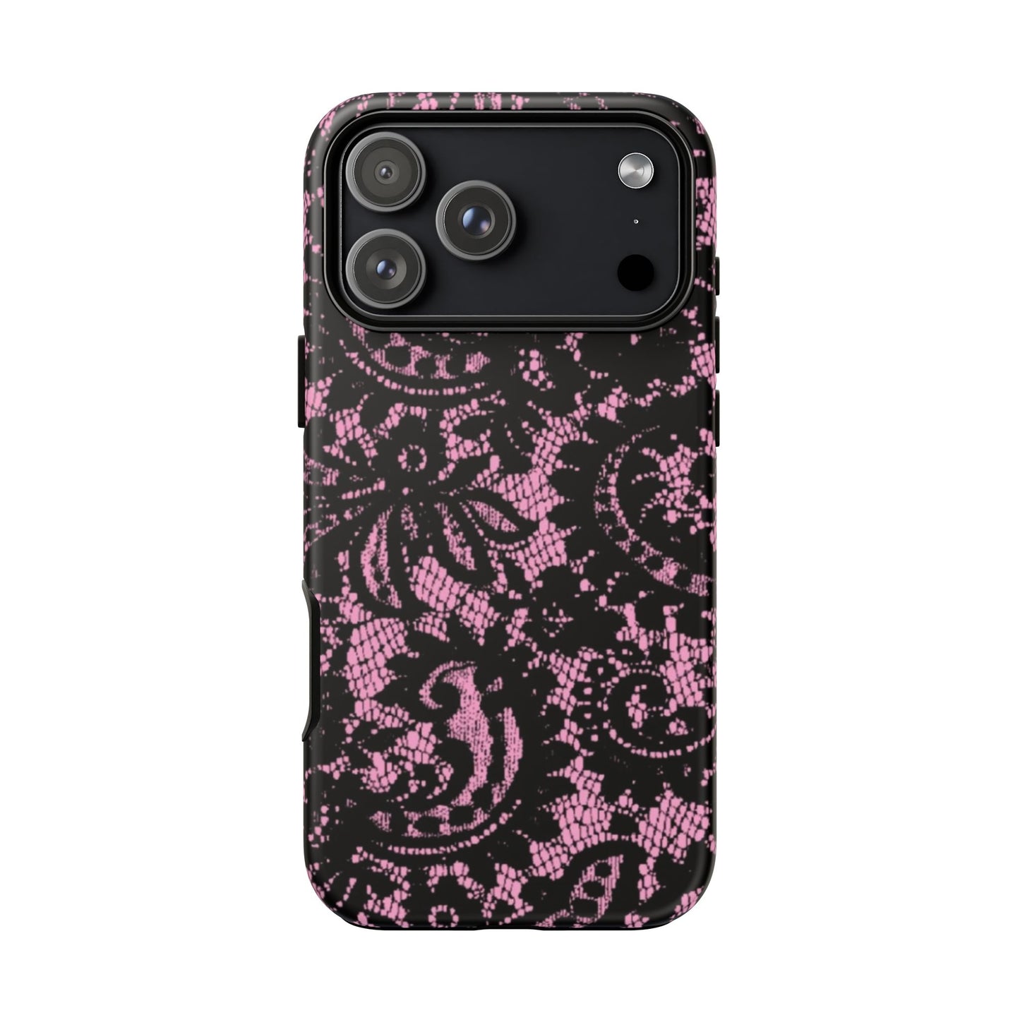 Phone Case — Pink Lace Floral Tough Protective Case