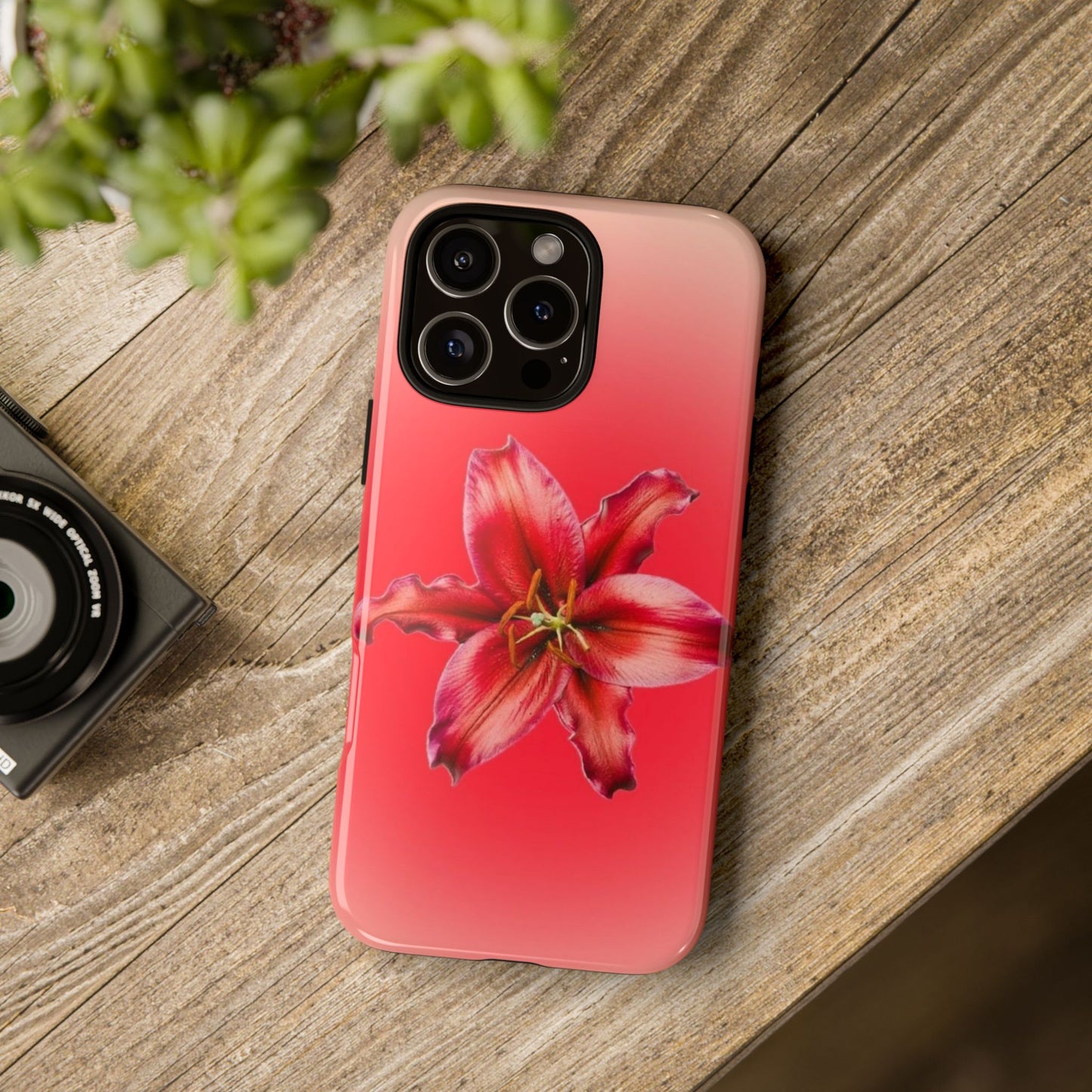 Phone Case - Vibrant Red Lily Glossy & Matte Tough Case