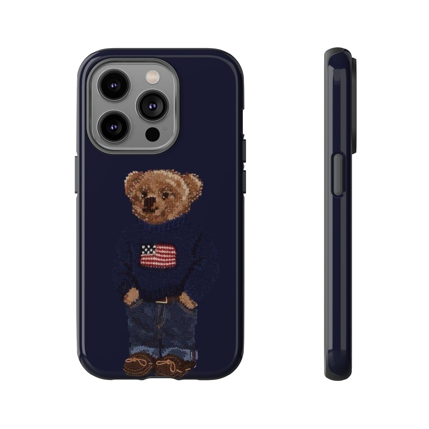 Patriotic Polo Bear Phone Case — Navy Protective Tough Case