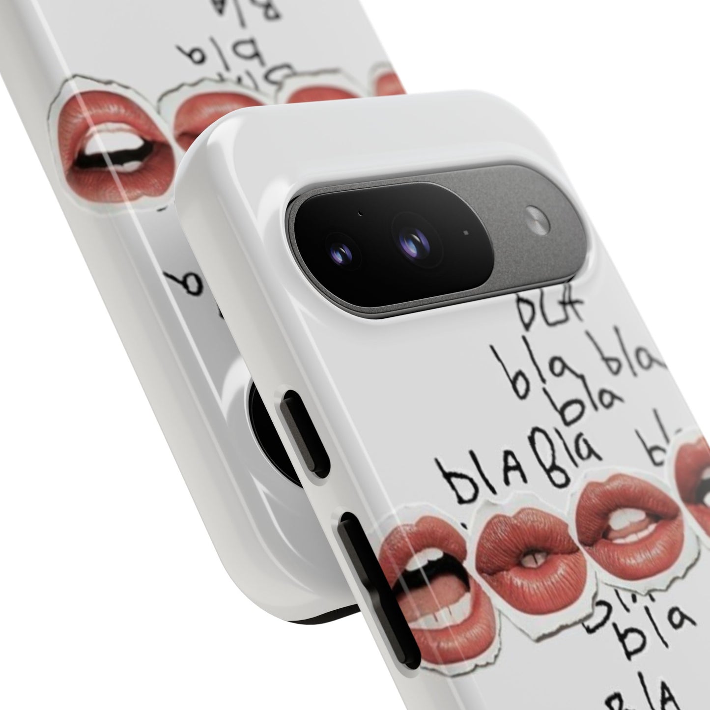 Playful Phone Case with Lips Design - Tough Cases