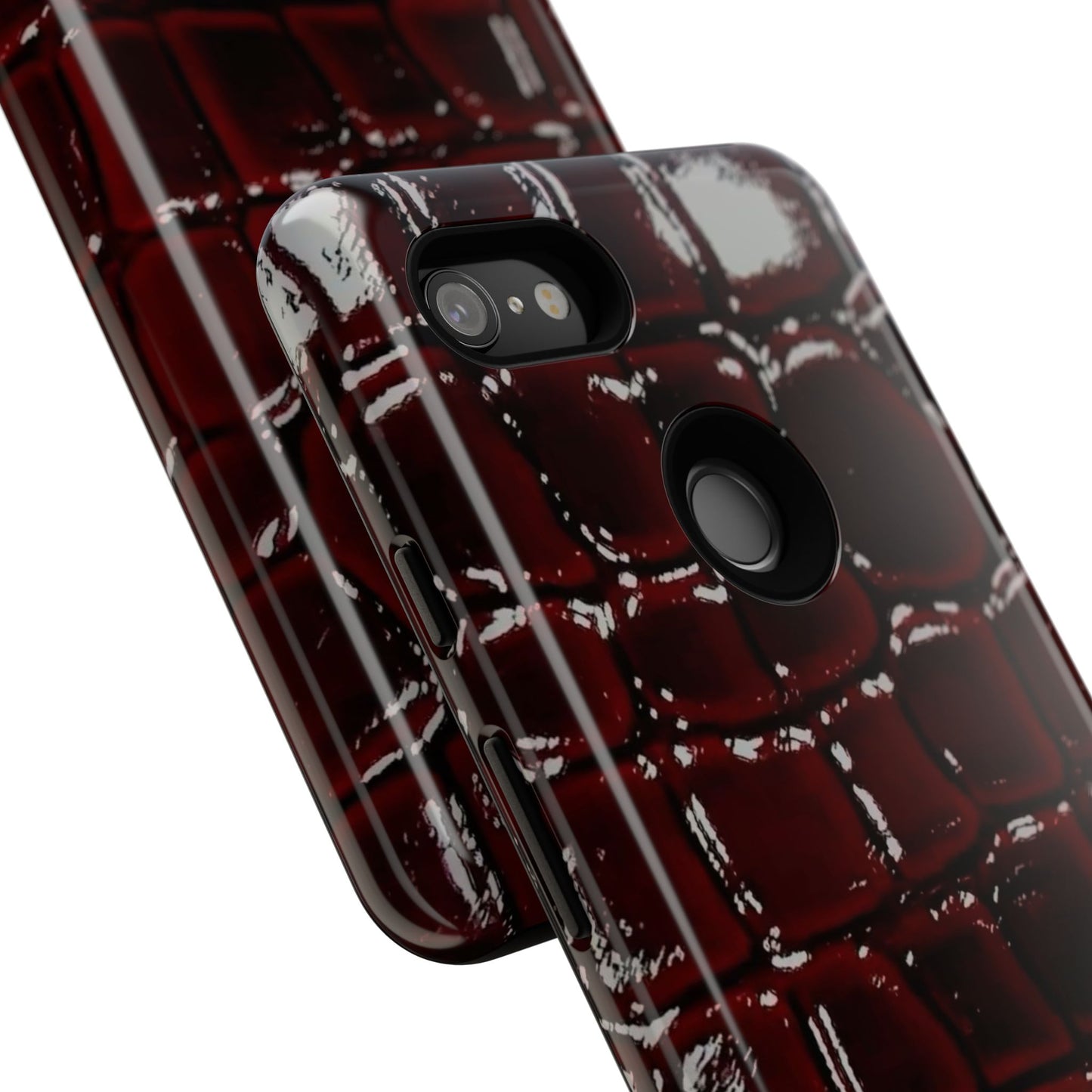 Croc Embossed Burgundy Tough Phone Case