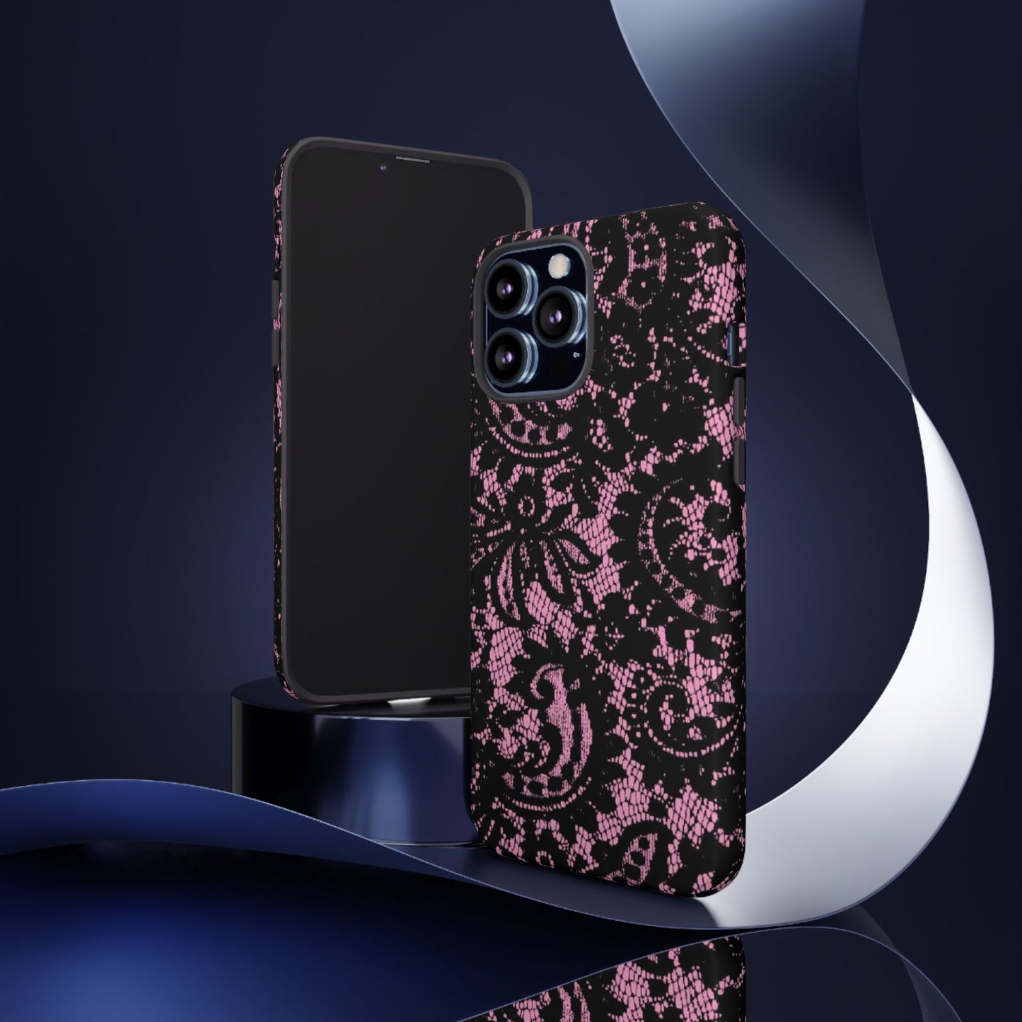 Phone Case — Pink Lace Floral Tough Protective Case