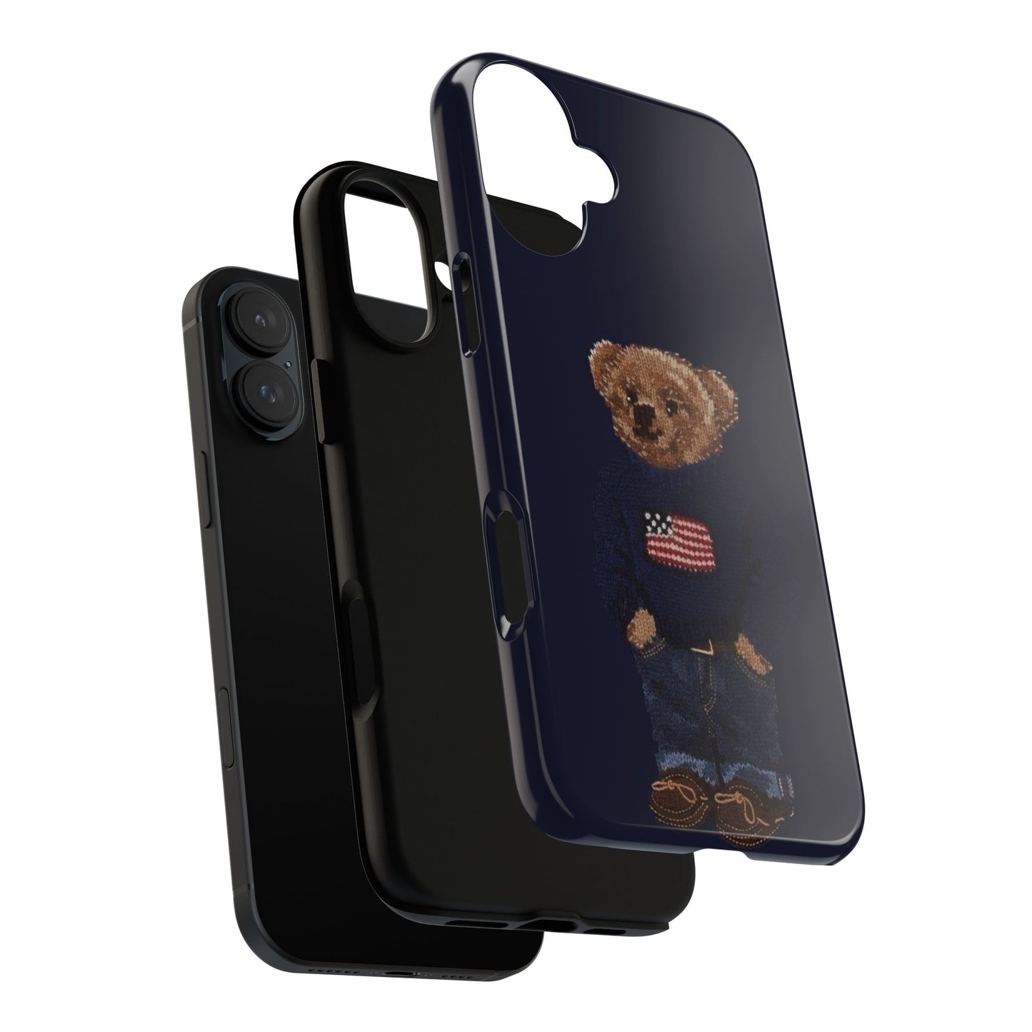 Patriotic Polo Bear Phone Case — Navy Protective Tough Case