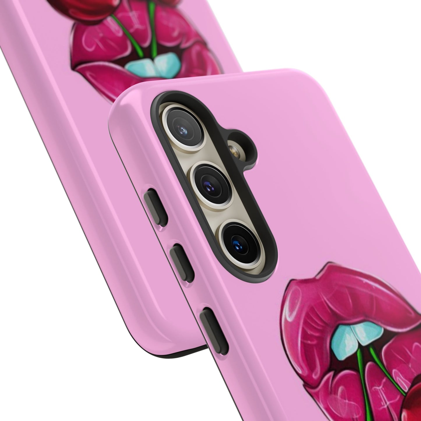 Stylish Phone Case with Cherry Kiss Design, Cute Gift for Her, Trendy Mobile Accessory, Perfect for Birthdays, Valentine's Day, Everyday Use