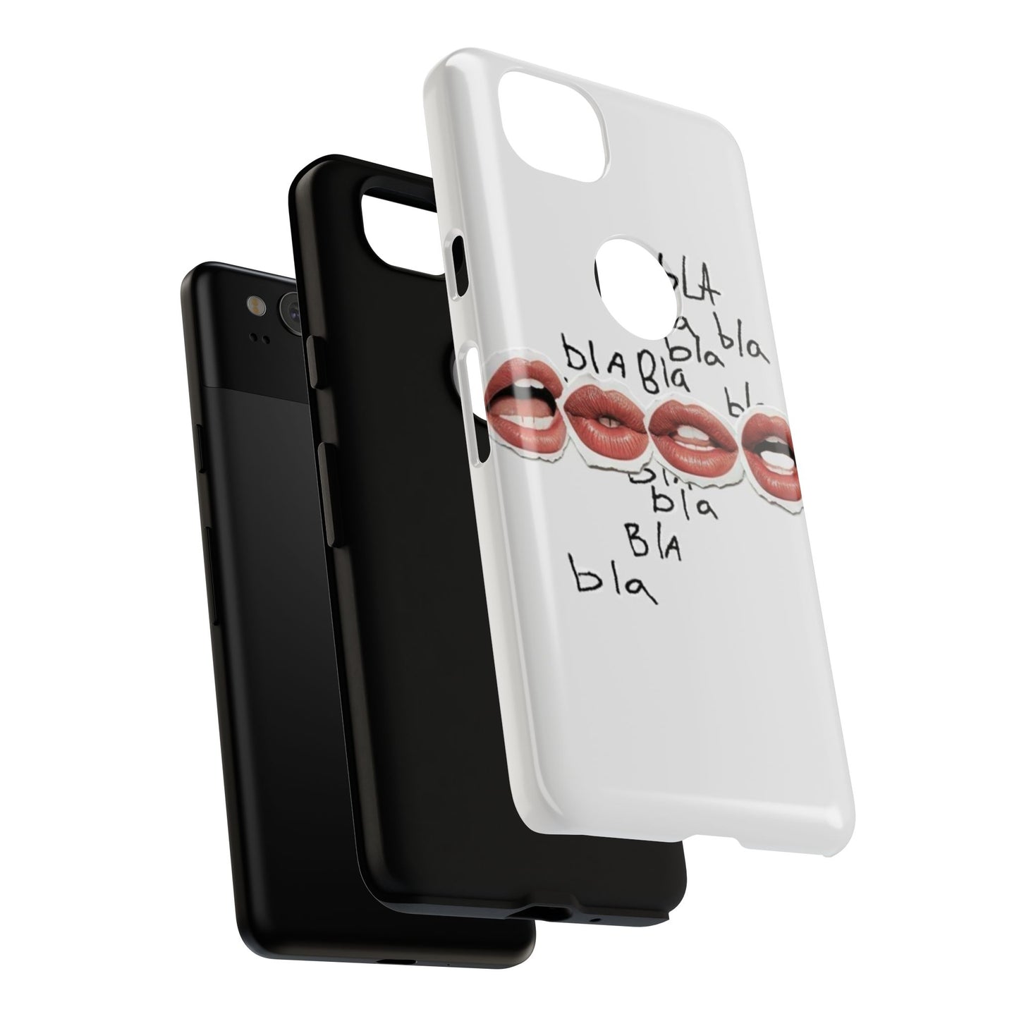 Playful Phone Case with Lips Design - Tough Cases