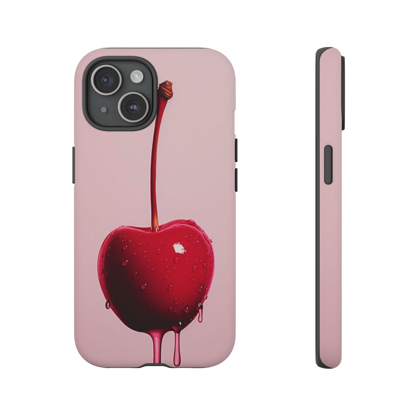 Cherry Drip Phone Case, Tough Phone Cover, Cute Cherry Accessory, Trendy Mobile Case, Kawaii Phone Case, Gift for Her