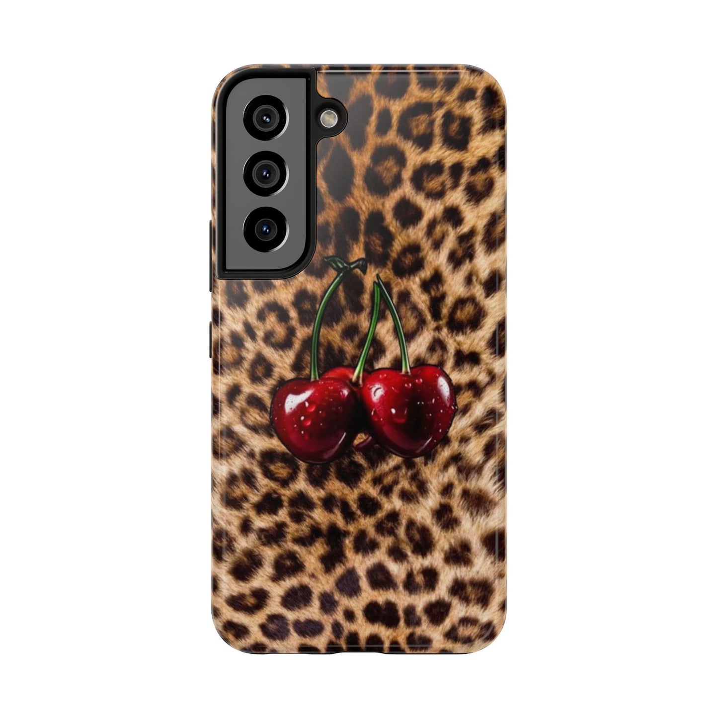 Wild Cherry Leopard Tough Phone Case - Stylish and Durable Protection
