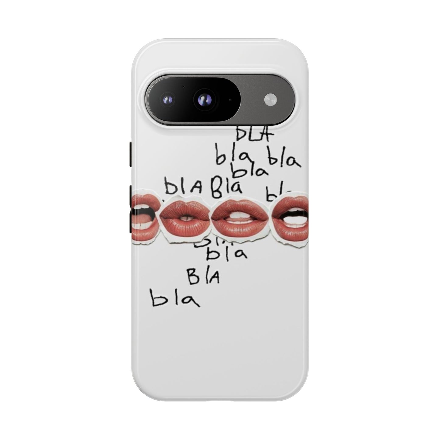 Playful Phone Case with Lips Design - Tough Cases