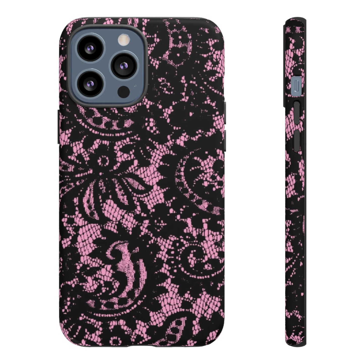 Phone Case — Pink Lace Floral Tough Protective Case
