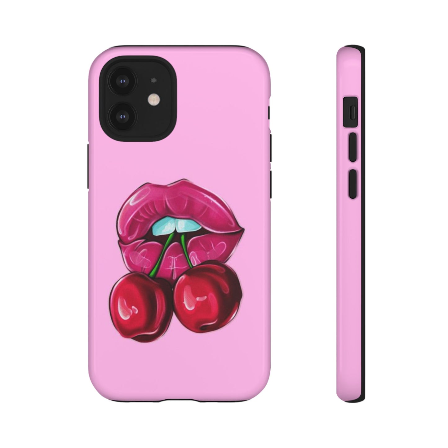 Stylish Phone Case with Cherry Kiss Design, Cute Gift for Her, Trendy Mobile Accessory, Perfect for Birthdays, Valentine's Day, Everyday Use