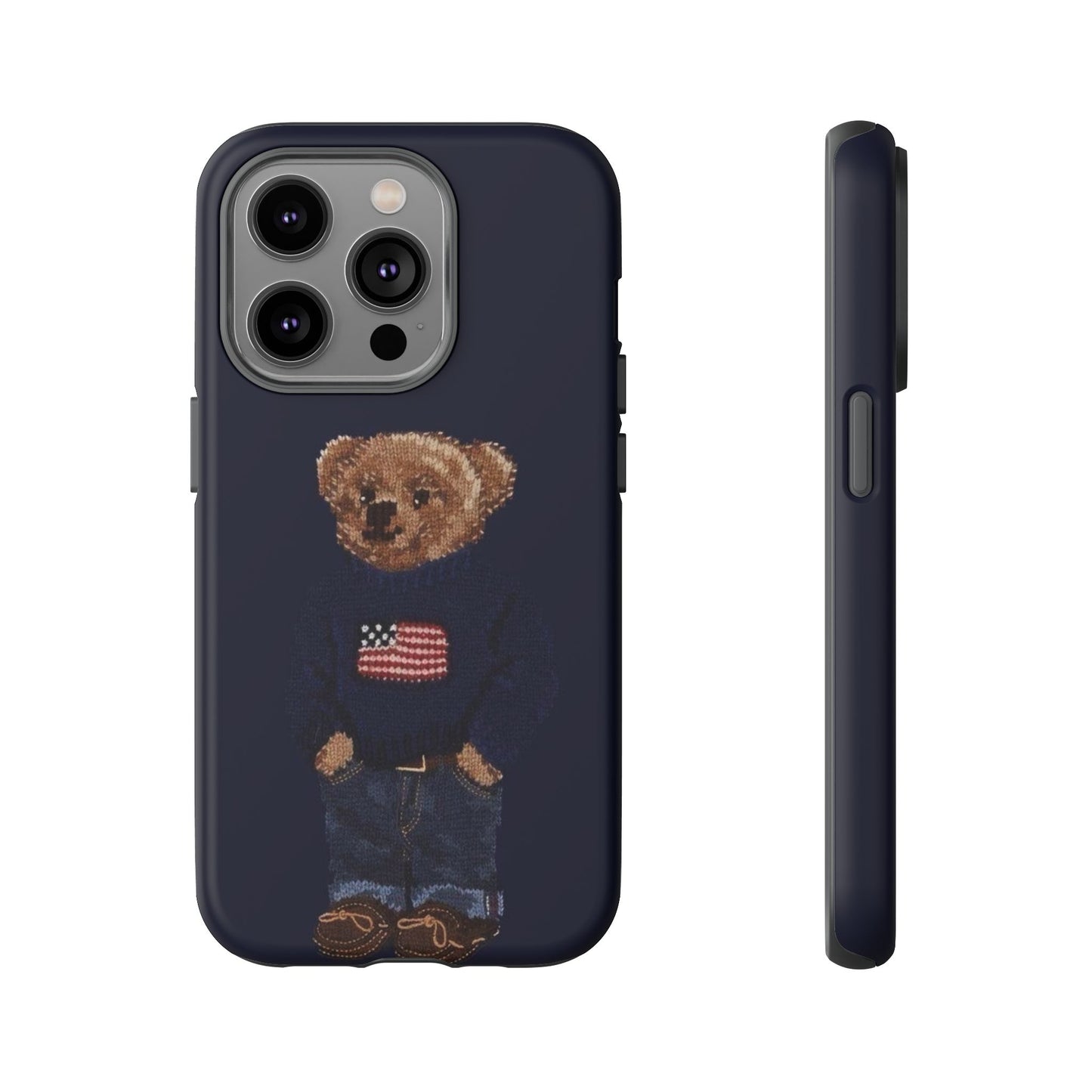 Patriotic Polo Bear Phone Case — Navy Protective Tough Case