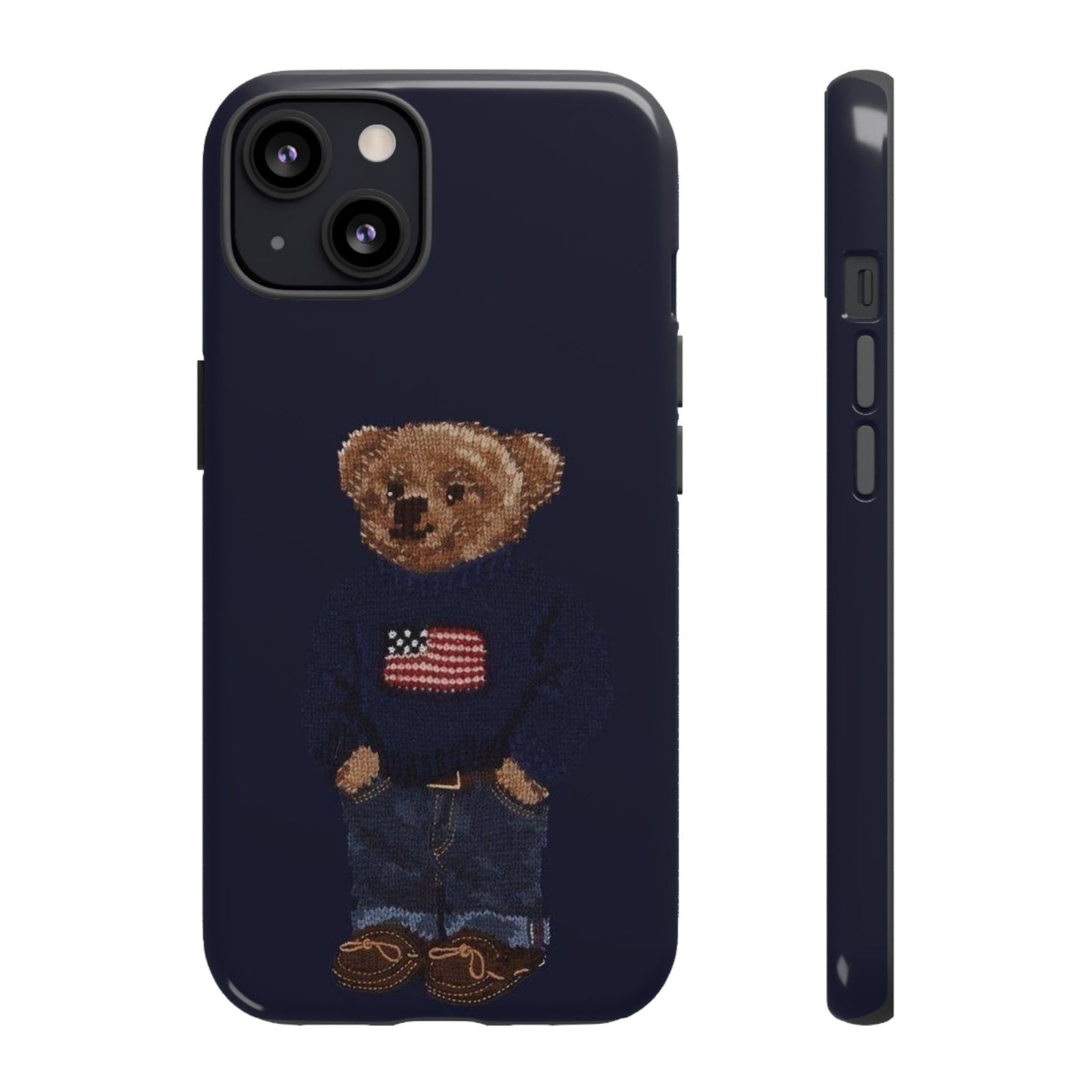 Patriotic Polo Bear Phone Case — Navy Protective Tough Case