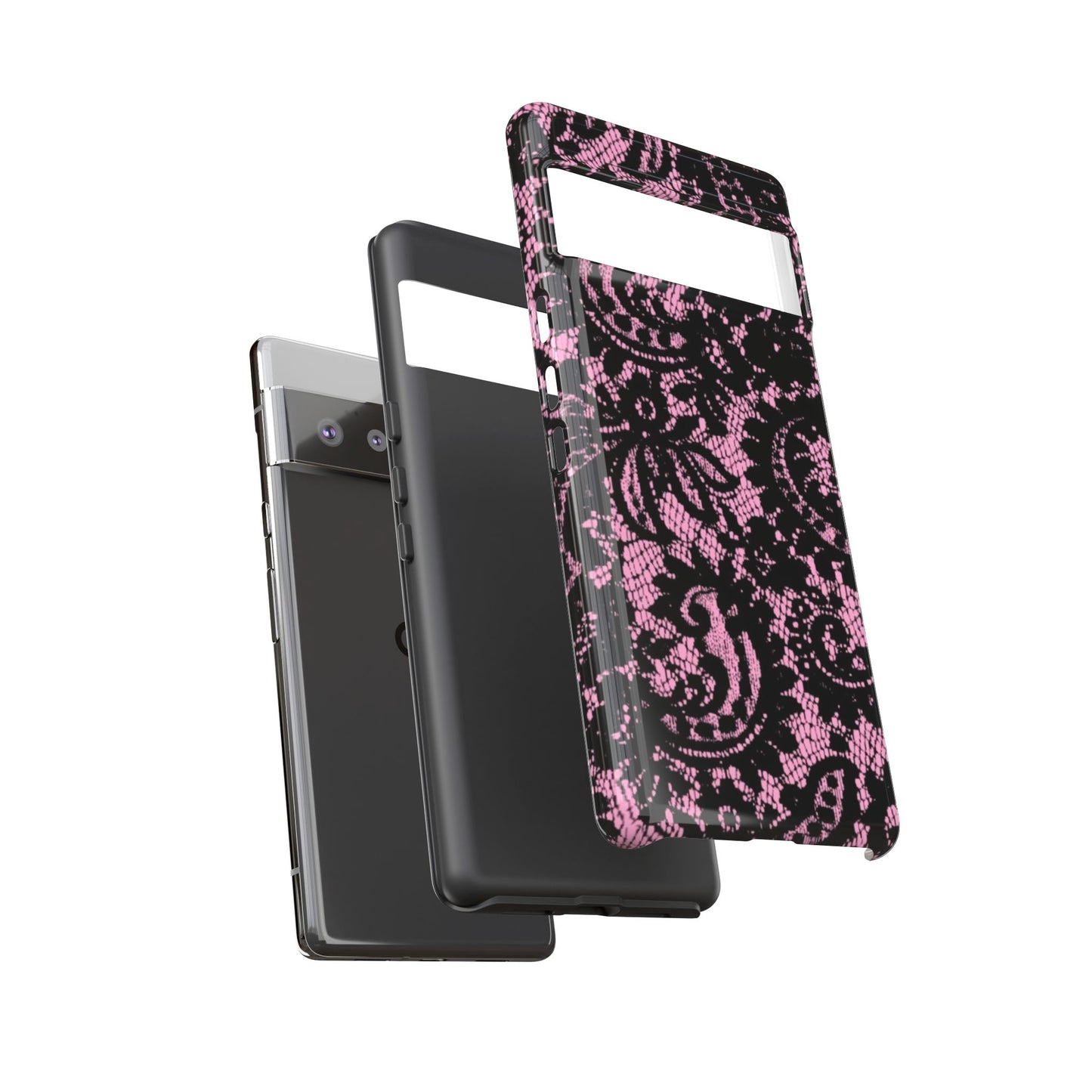 Phone Case — Pink Lace Floral Tough Protective Case