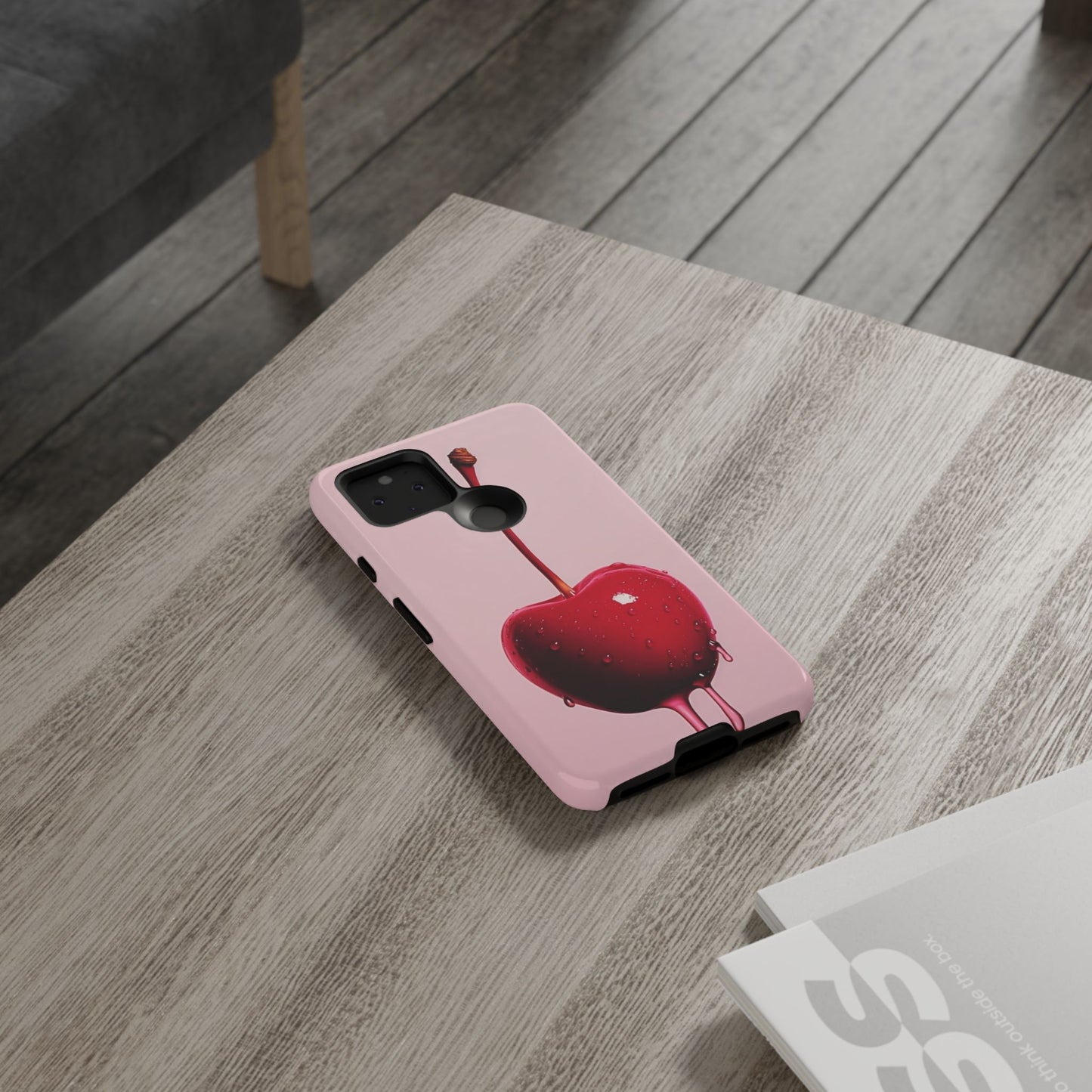 Cherry Drip Phone Case, Tough Phone Cover, Cute Cherry Accessory, Trendy Mobile Case, Kawaii Phone Case, Gift for Her